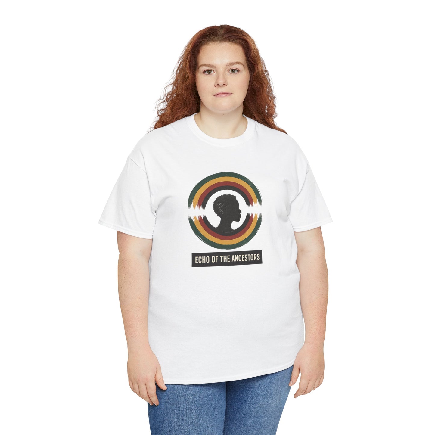 Echo of the Ancestors Unisex Heavy Cotton Tee, Inspirational Tee, Heritage Shirt, Homecoming Gift, Cultural Celebration Clothing