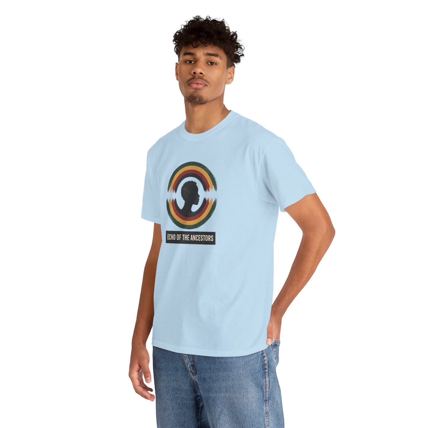 Echo of the Ancestors Unisex Heavy Cotton Tee, Inspirational Tee, Heritage Shirt, Homecoming Gift, Cultural Celebration Clothing