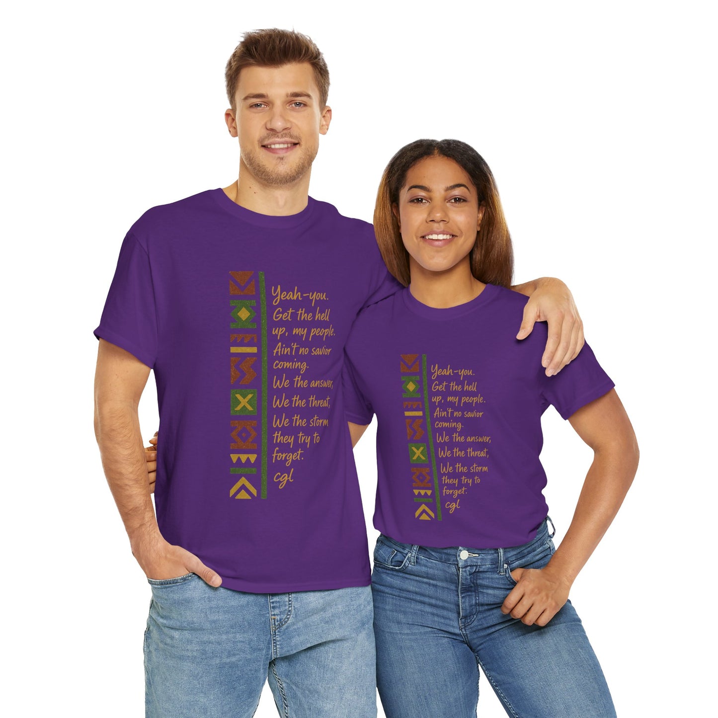 Empowering Unisex Heavy Cotton Tee - Uplifting Design for Cultural Celebration