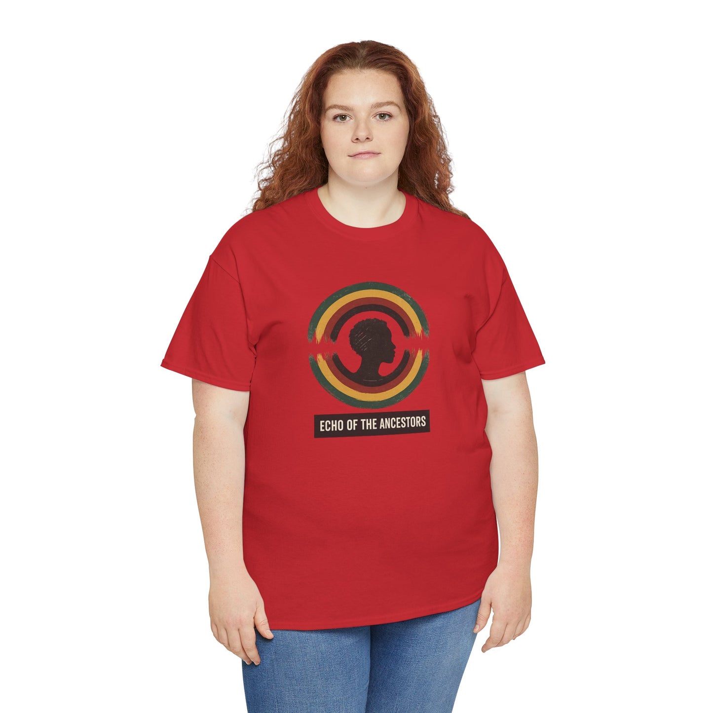 Echo of the Ancestors Unisex Heavy Cotton Tee, Inspirational Tee, Heritage Shirt, Homecoming Gift, Cultural Celebration Clothing