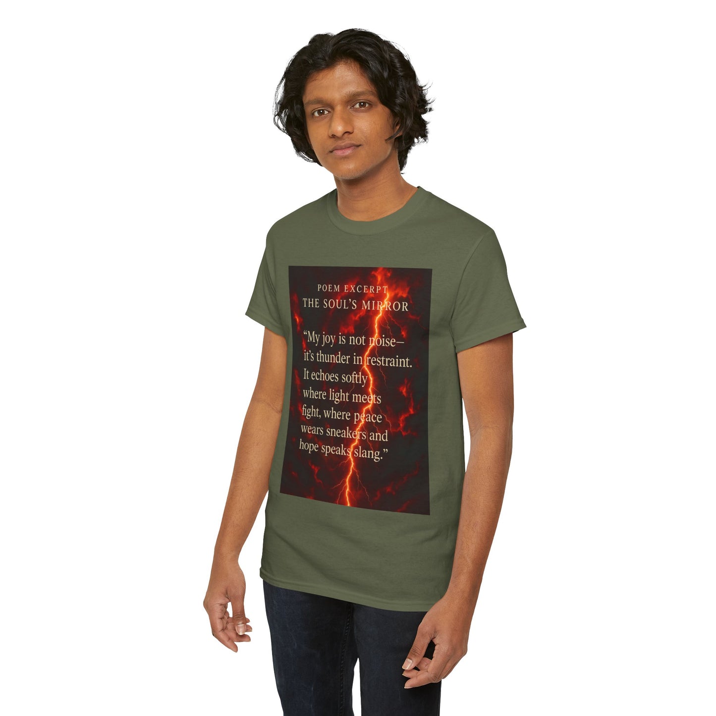 Soul's Mirror Poem Tee, Unisex Heavy Cotton Shirt, Inspirational T-Shirt