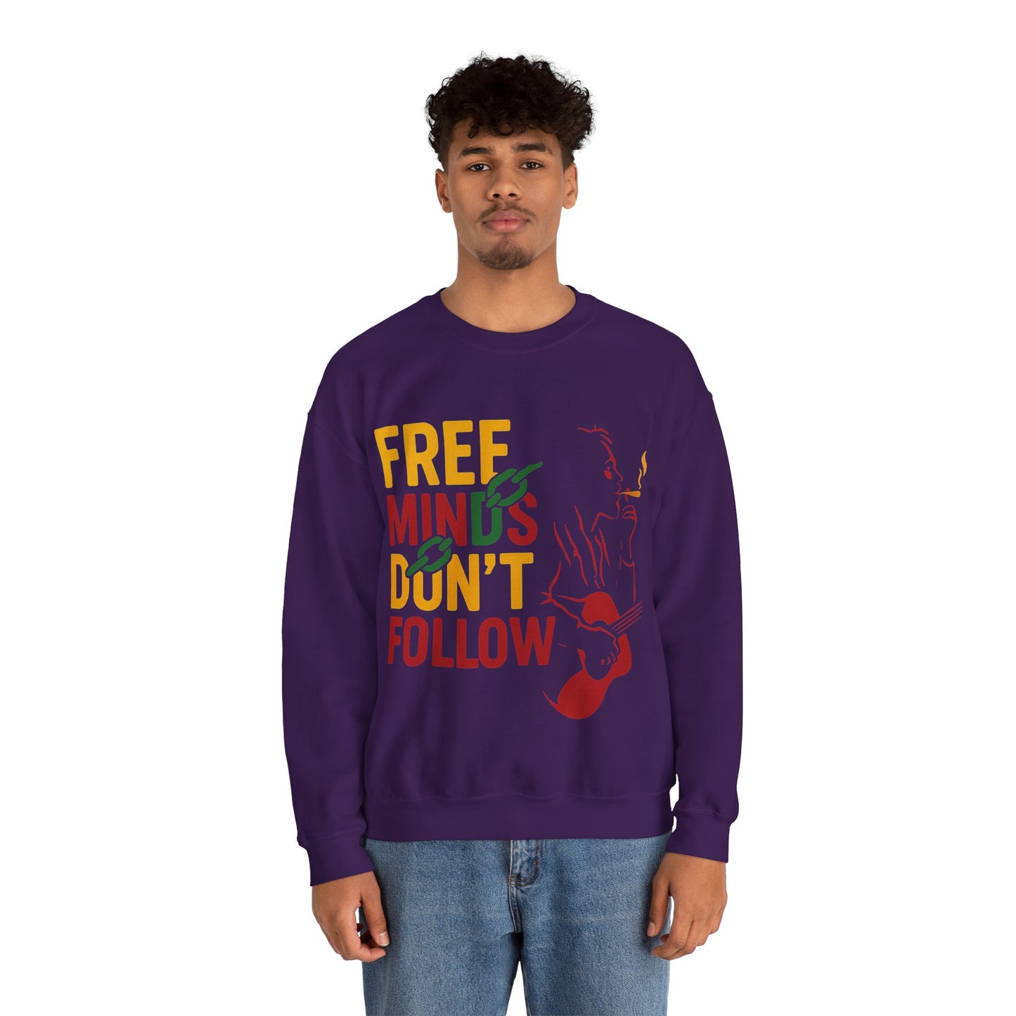 Inspirational Music Quote Sweatshirt, Unisex Fashion, Rasta Guitarist Line Art Unisex Sweatshirt, Motivational Clothing