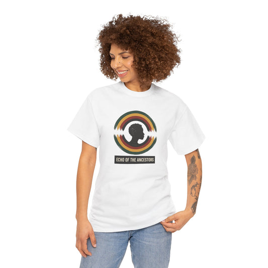 Echo of the Ancestors Unisex Heavy Cotton Tee, Inspirational Tee, Heritage Shirt, Homecoming Gift, Cultural Celebration Clothing