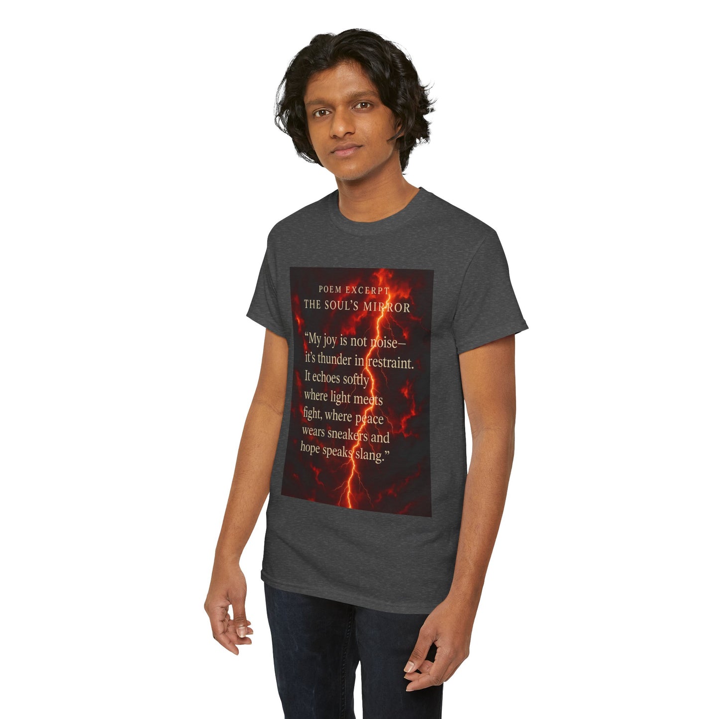 Soul's Mirror Poem Tee, Unisex Heavy Cotton Shirt, Inspirational T-Shirt