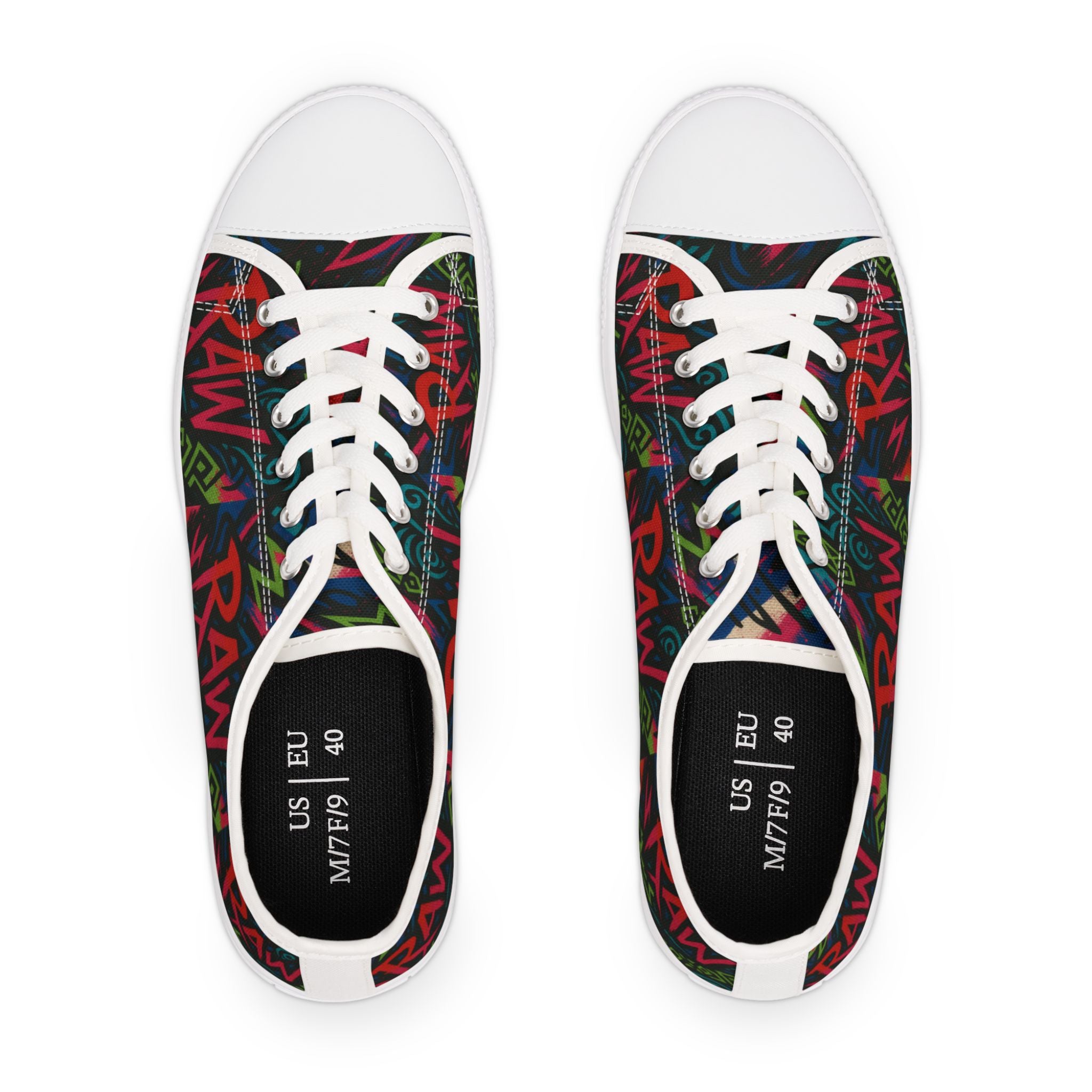 Colorful Women's Low Top Sneakers, Stylish Casual Footwear.
