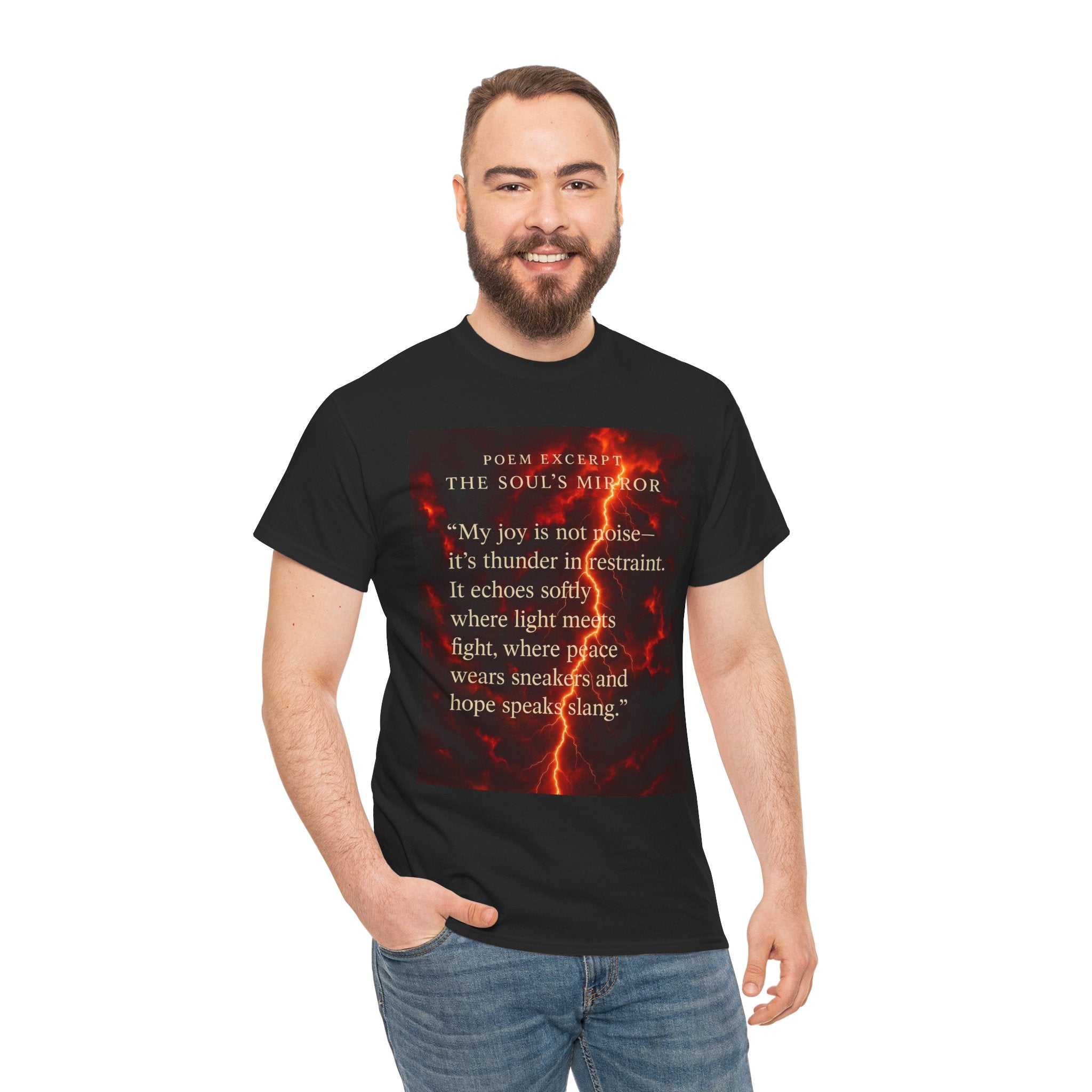Soul's Mirror Poem Tee, Unisex Heavy Cotton Shirt, Inspirational T-Shirt