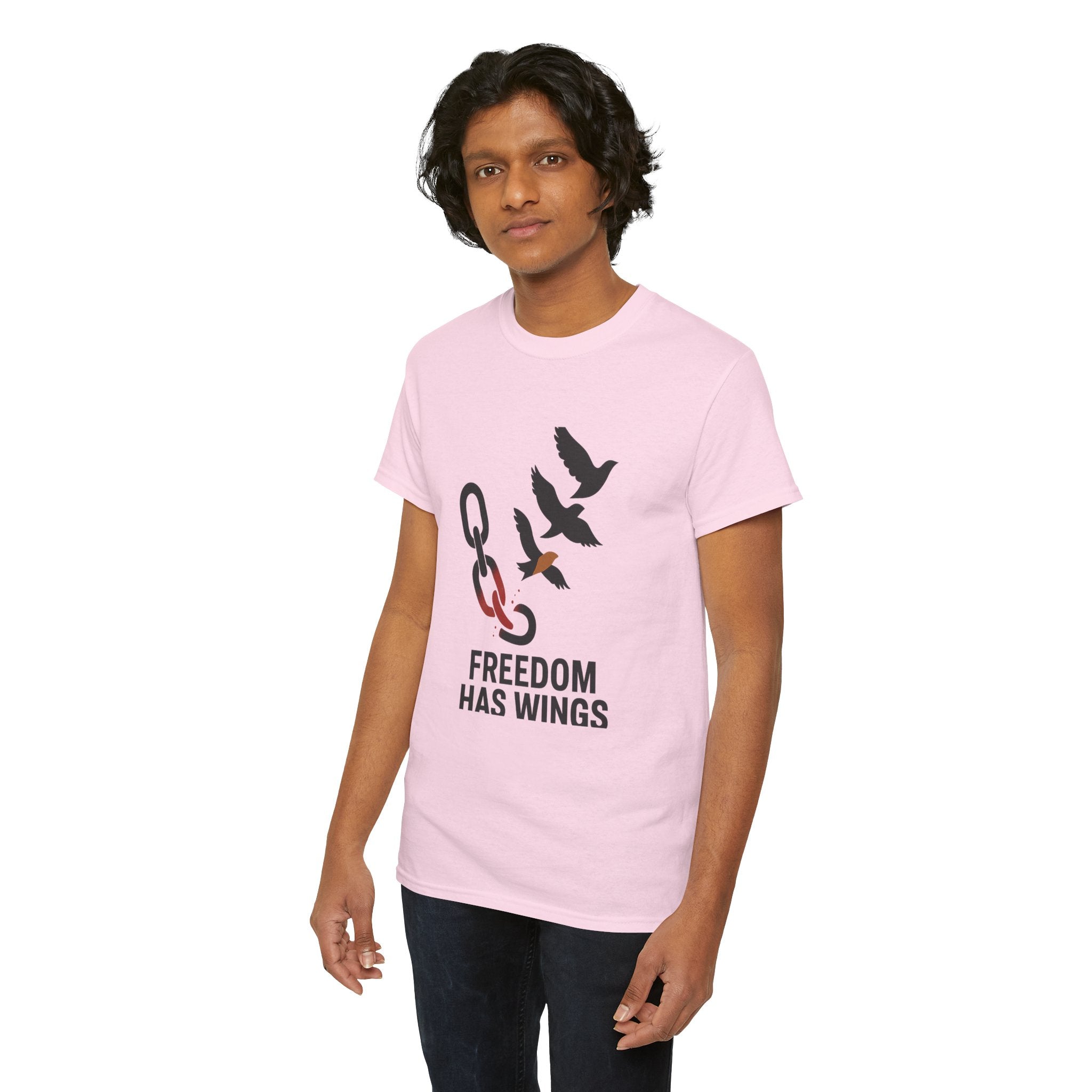Freedom Has Wings Unisex Heavy Cotton Tee, Motivational T-Shirt