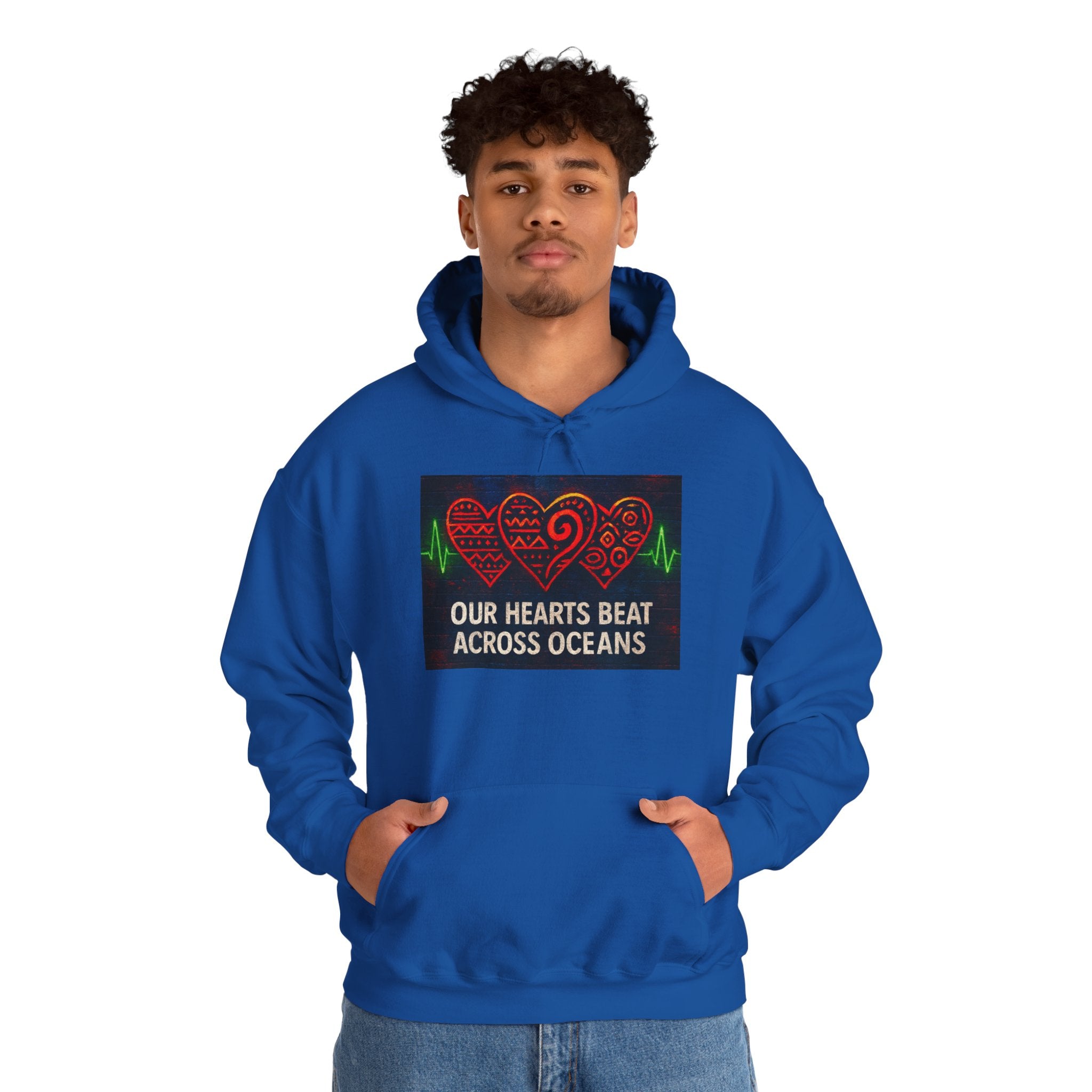 Heartbeat Across Oceans Hoodie: Cozy Gift for Love.
