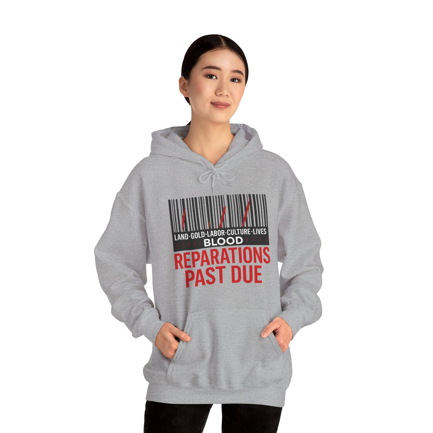 Reparations Theme Hoodie - Unisex Heavy Blend Sweatshirt, Black History Month Apparel, Social Justice Clothing, Protest Wear, Activist [...]