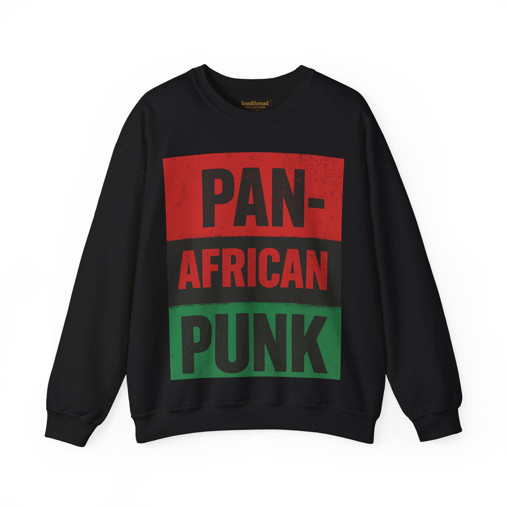 Crewneck Sweatshirt — "Pan-African Punk" Flag Graphic