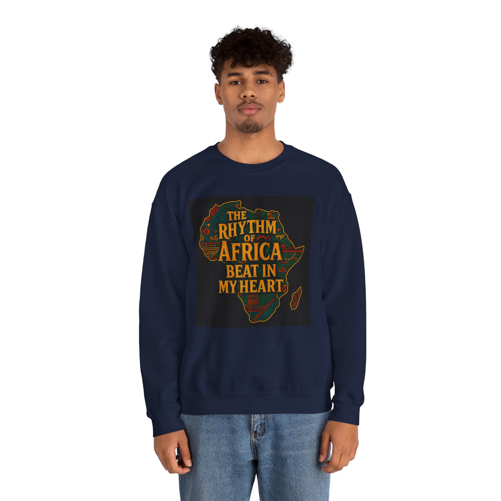 Rhythm of Africa Crewneck Sweatshirt, African Pride Apparel