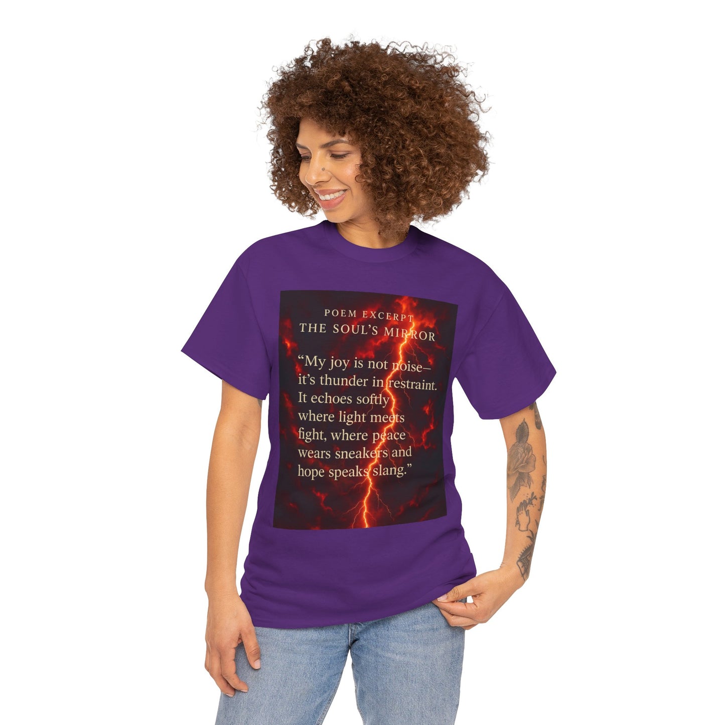 Soul's Mirror Poem Tee, Unisex Heavy Cotton Shirt, Inspirational T-Shirt