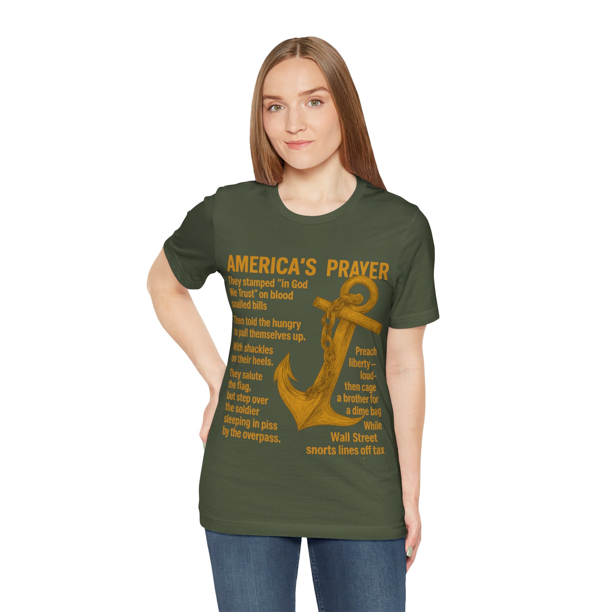 America's Prayer Anchor Tee — Patriotic Poem Graphic T-Shirt