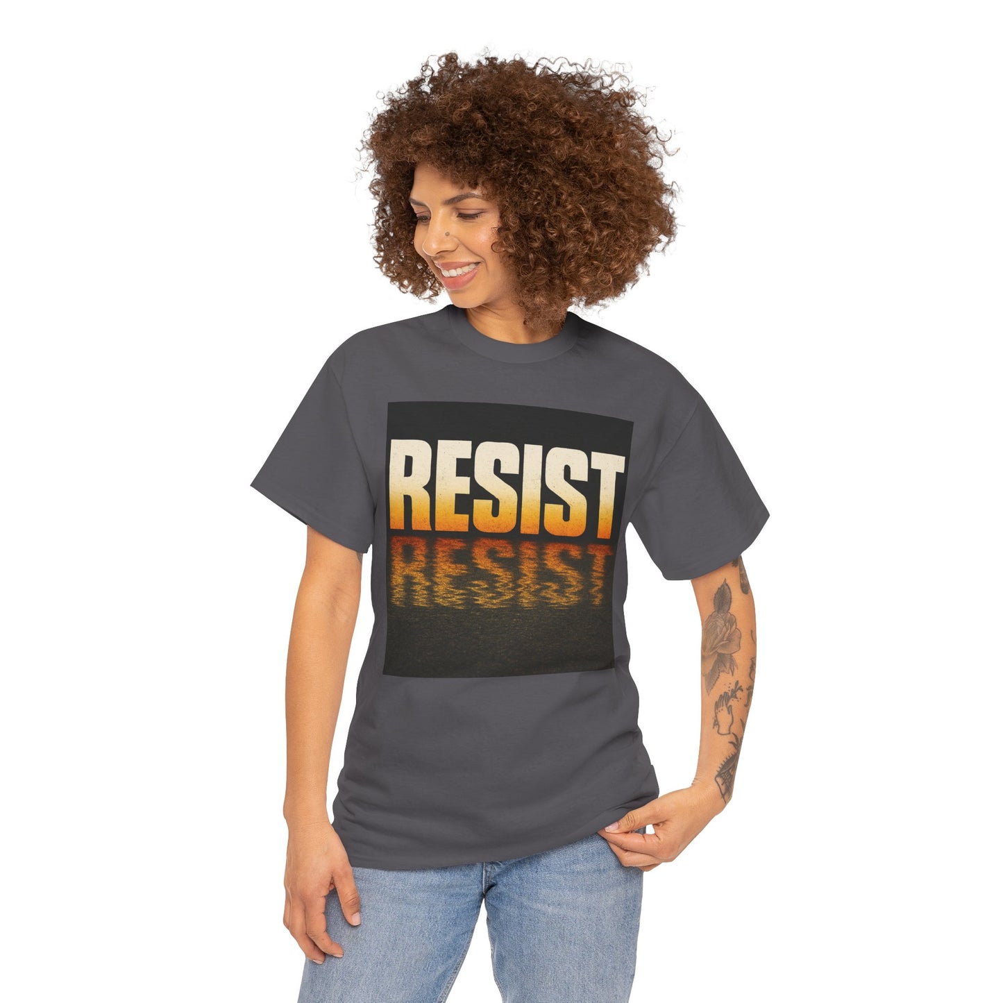 Resist Unisex Heavy Cotton Tee, Motivational T-Shirt, Activism Apparel