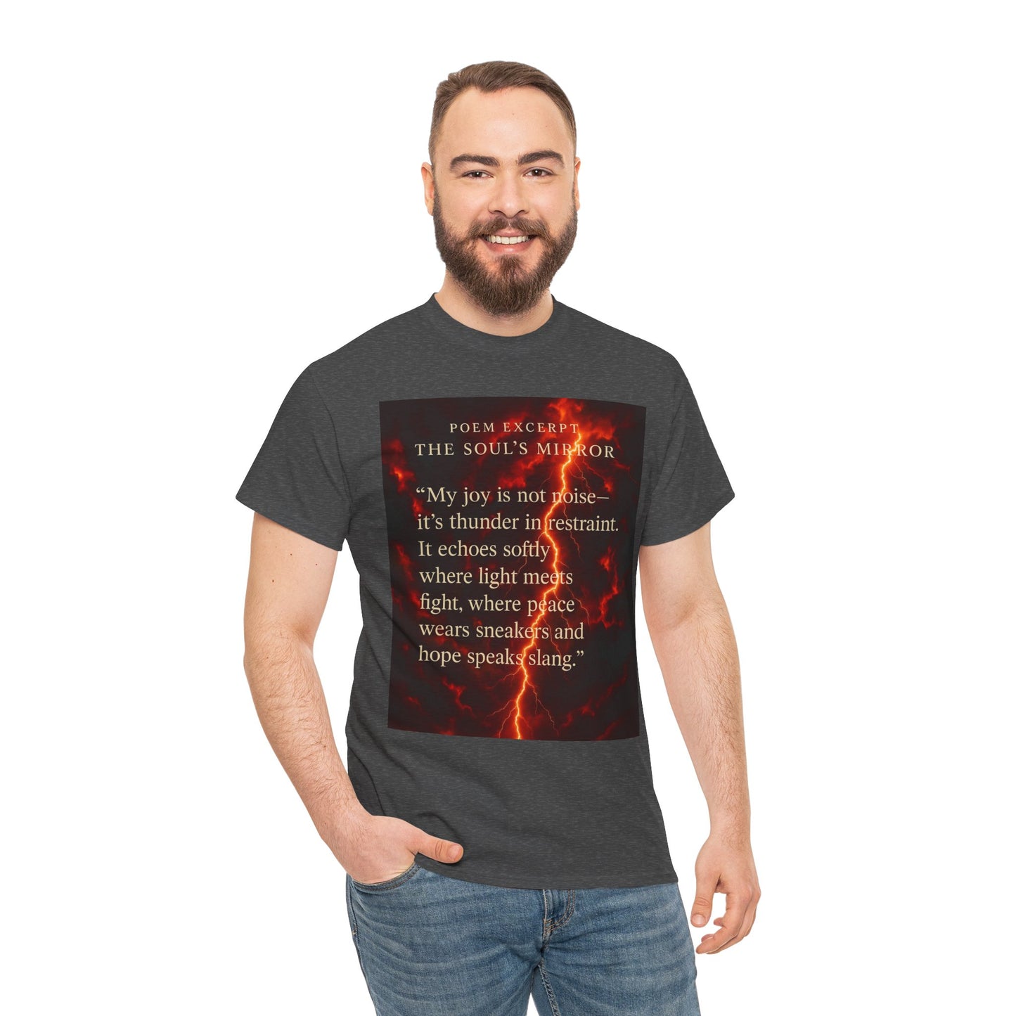 Soul's Mirror Poem Tee, Unisex Heavy Cotton Shirt, Inspirational T-Shirt
