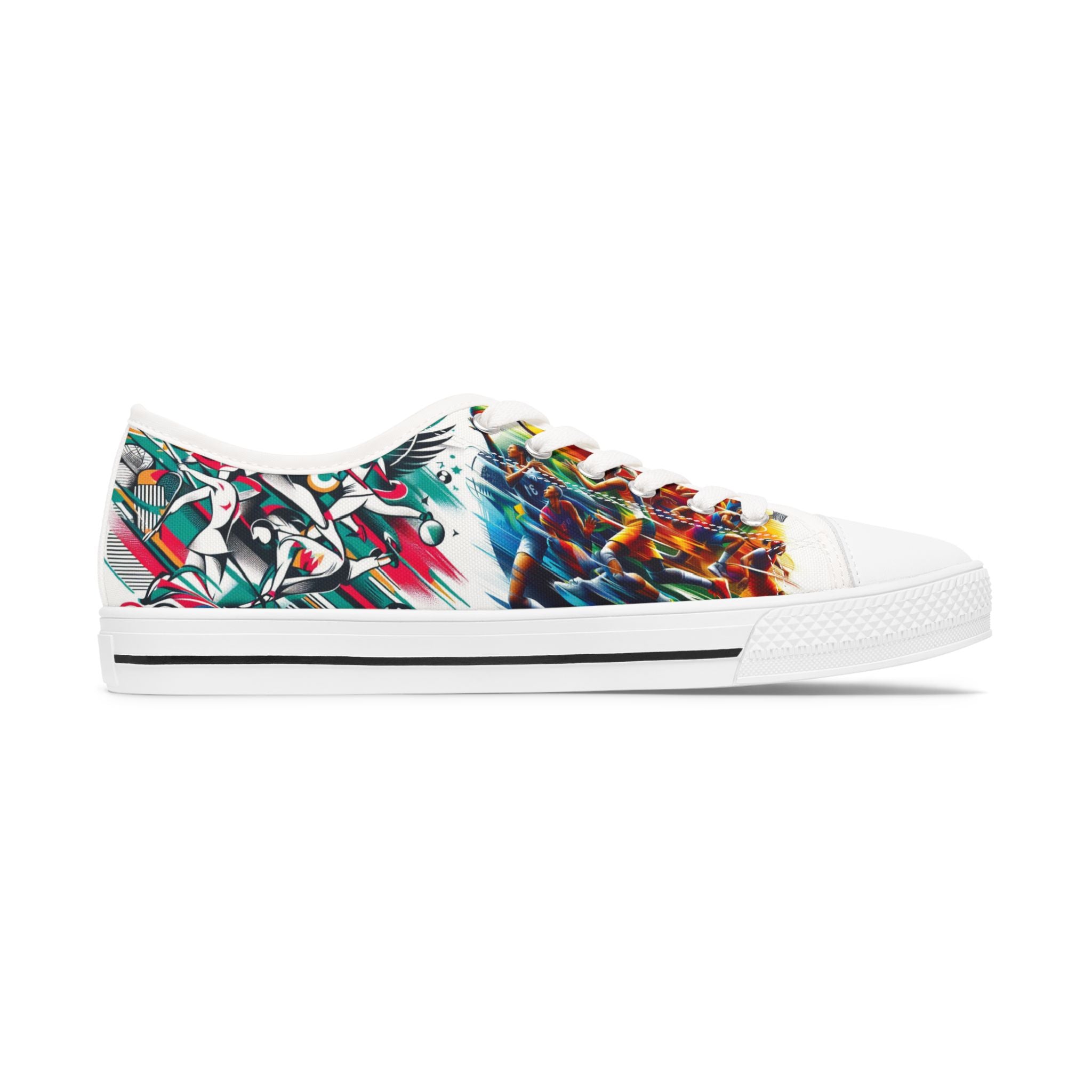 Vibrant Art Print Sneakers | Customizable Women's Low Top Sneakers