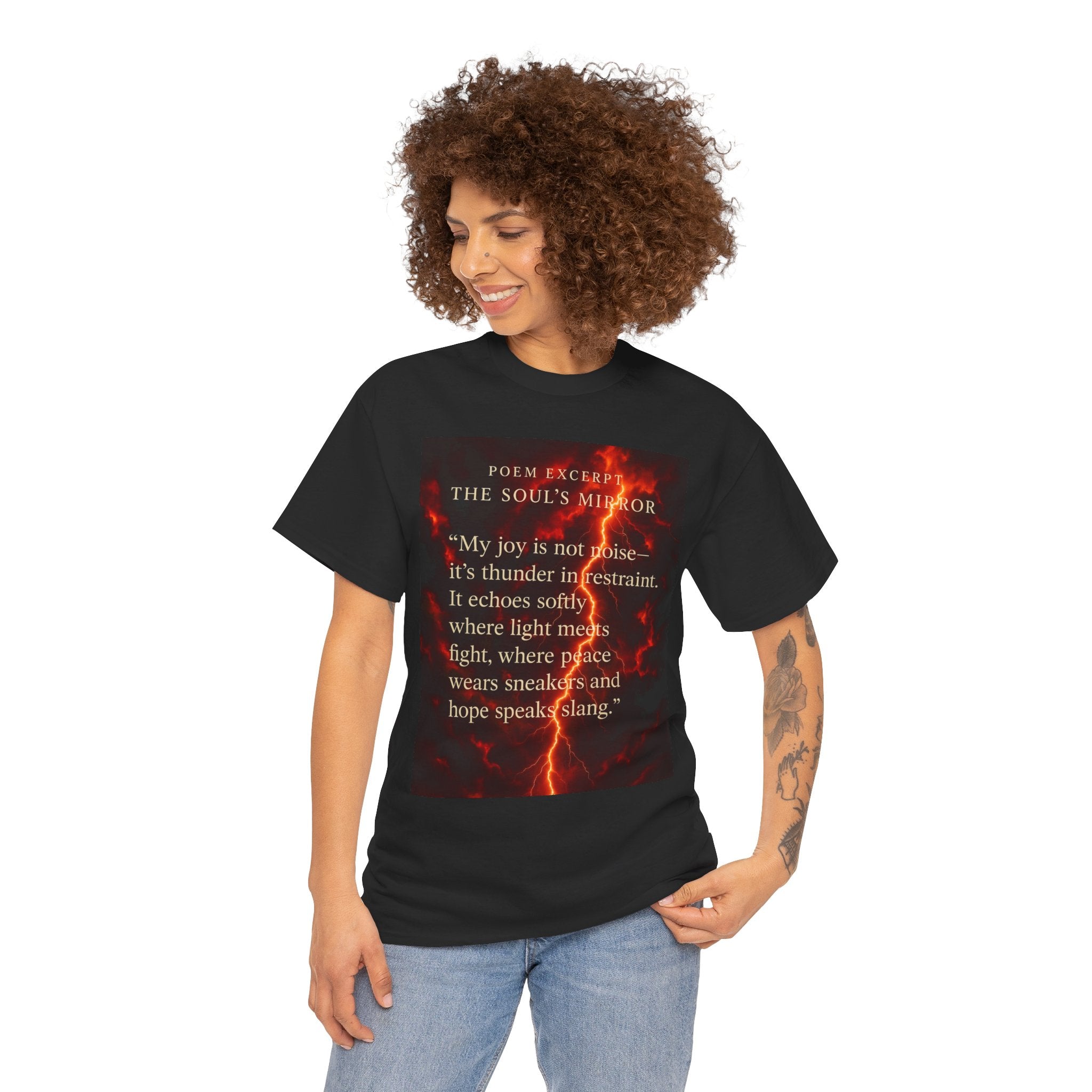 Soul's Mirror Poem Tee, Unisex Heavy Cotton Shirt, Inspirational T-Shirt