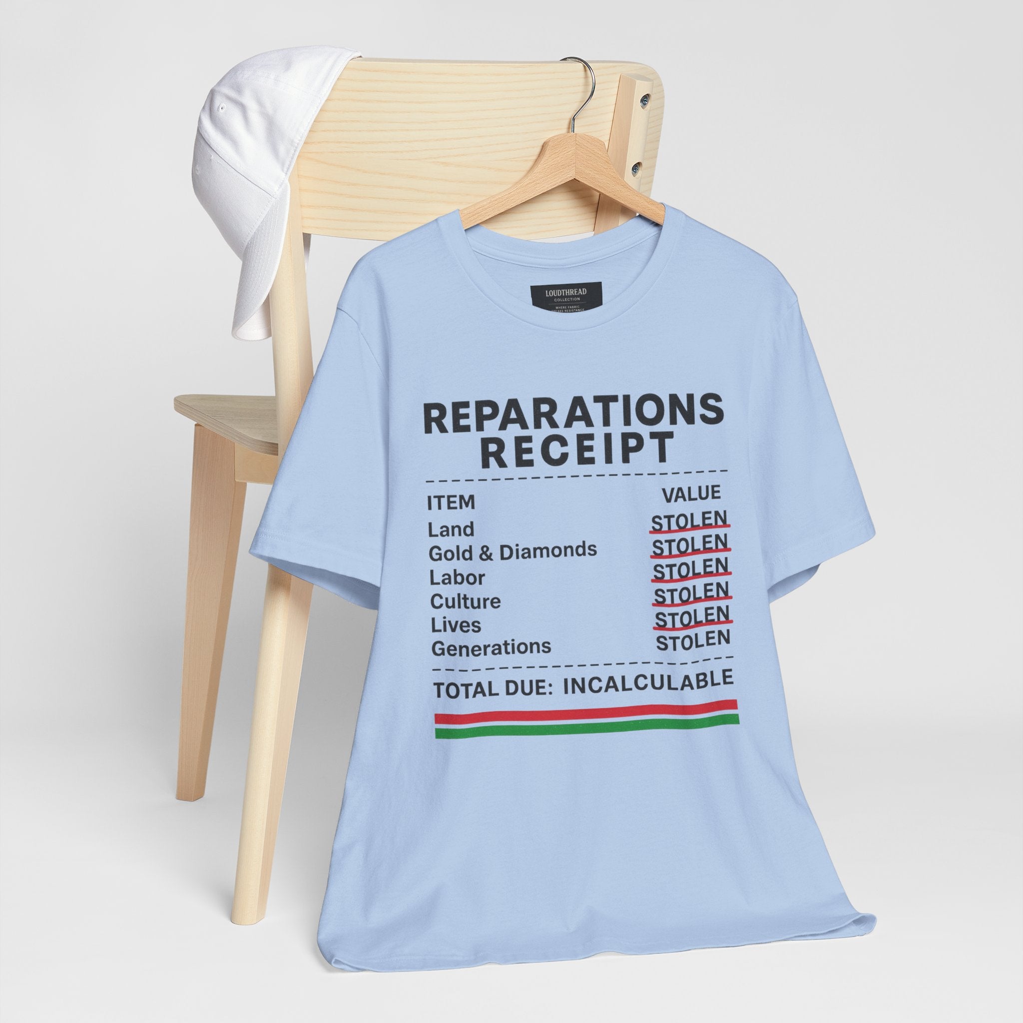 Reparations Receipt Unisex Tee, Statement T-Shirt, Social Justice Apparel
