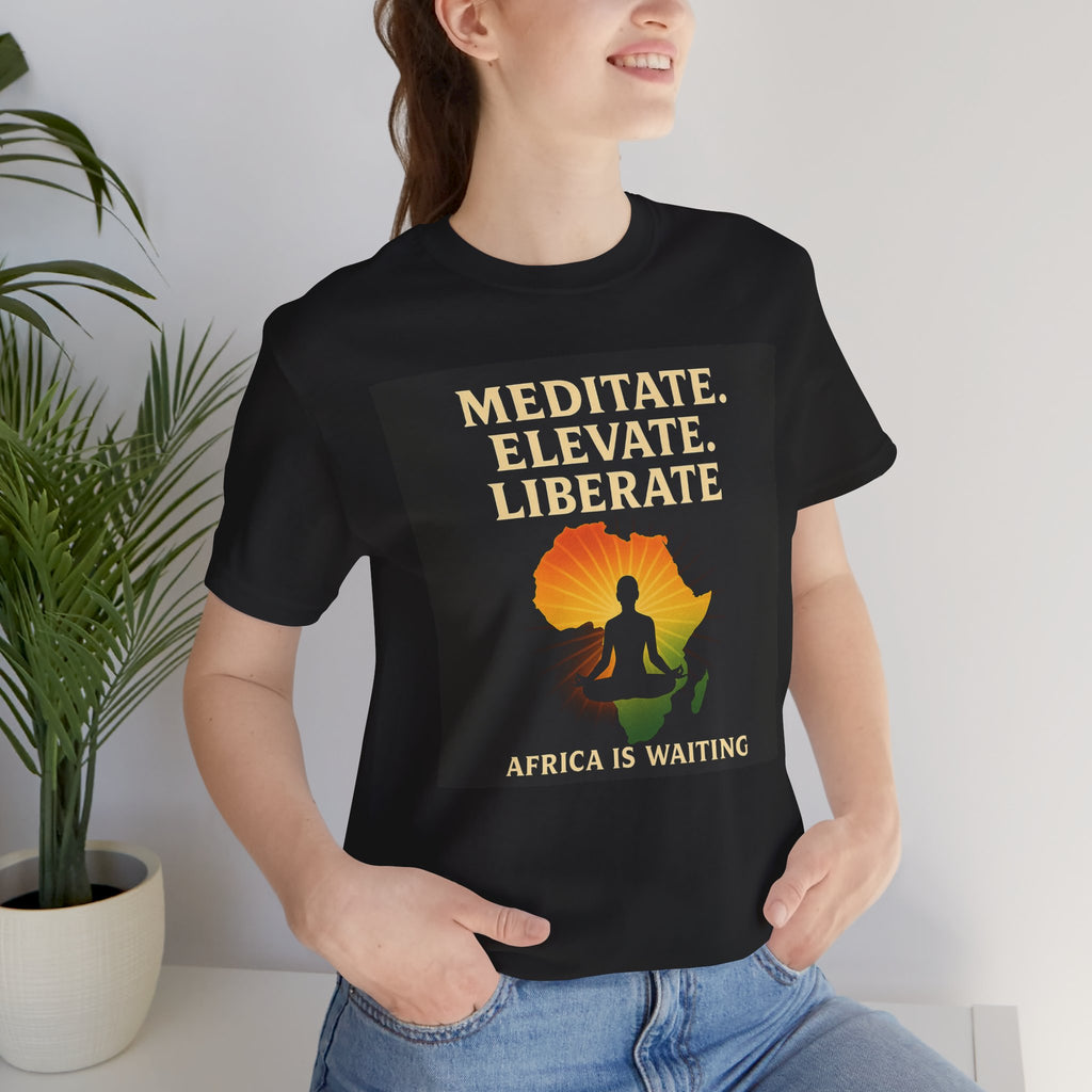 Meditate & Elevate Unisex Black Short Sleeve Tee