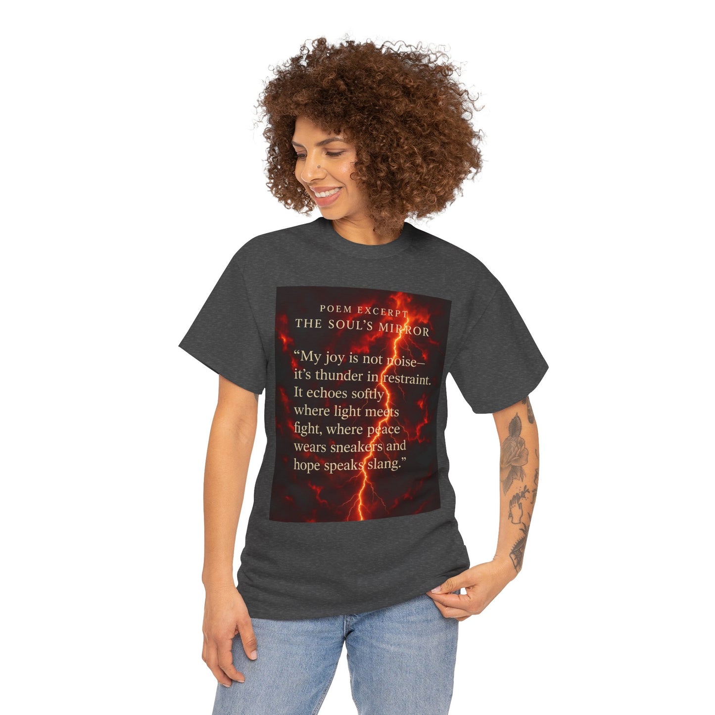 Soul's Mirror Poem Tee, Unisex Heavy Cotton Shirt, Inspirational T-Shirt