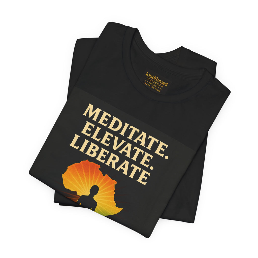 Meditate & Elevate Unisex Black Short Sleeve Tee