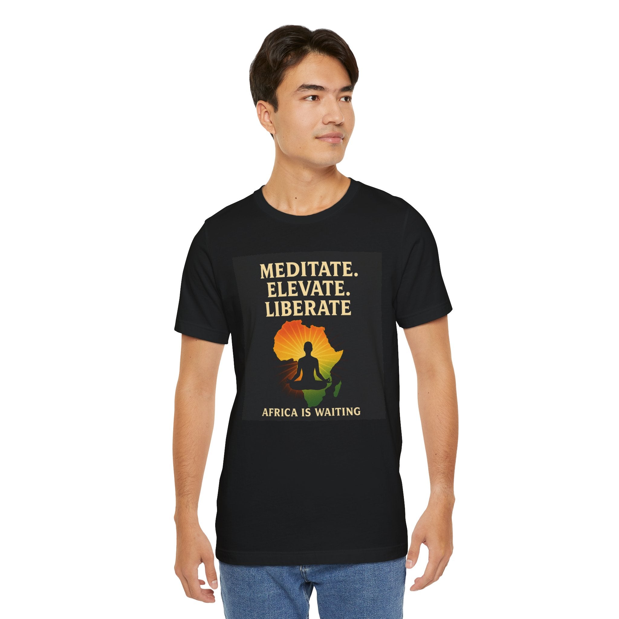 Meditate & Elevate Unisex Black Short Sleeve Tee