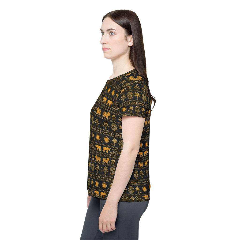Women's Jersey - Golden Elephant Pattern All-Over Print