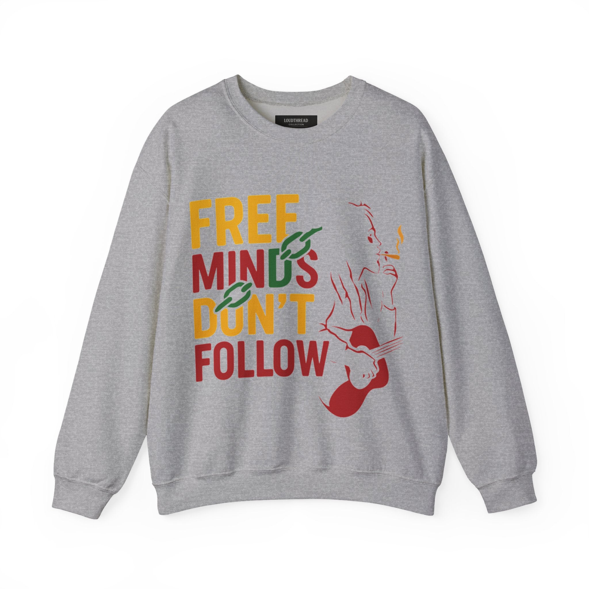 Inspirational Music Quote Sweatshirt, Unisex Fashion, Rasta Guitarist Line Art Unisex Sweatshirt, Motivational Clothing