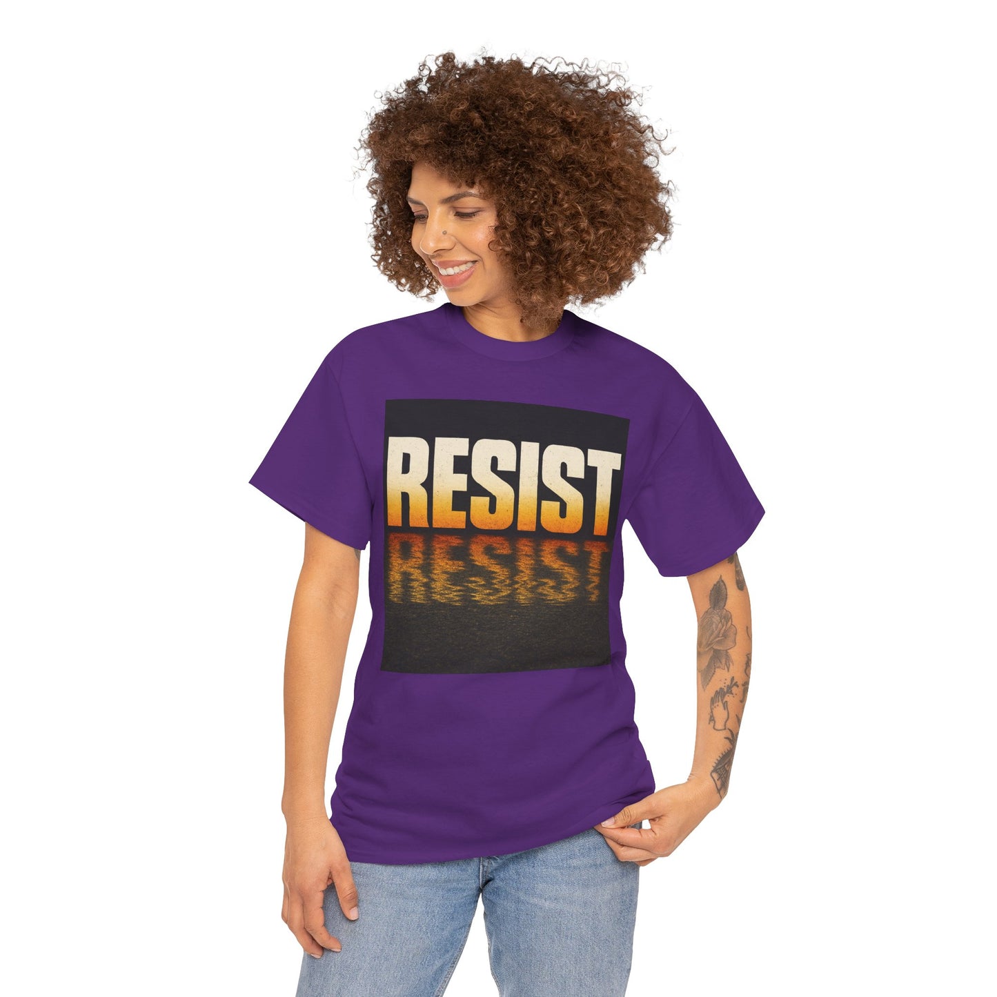 Resist Unisex Heavy Cotton Tee, Motivational T-Shirt, Activism Apparel