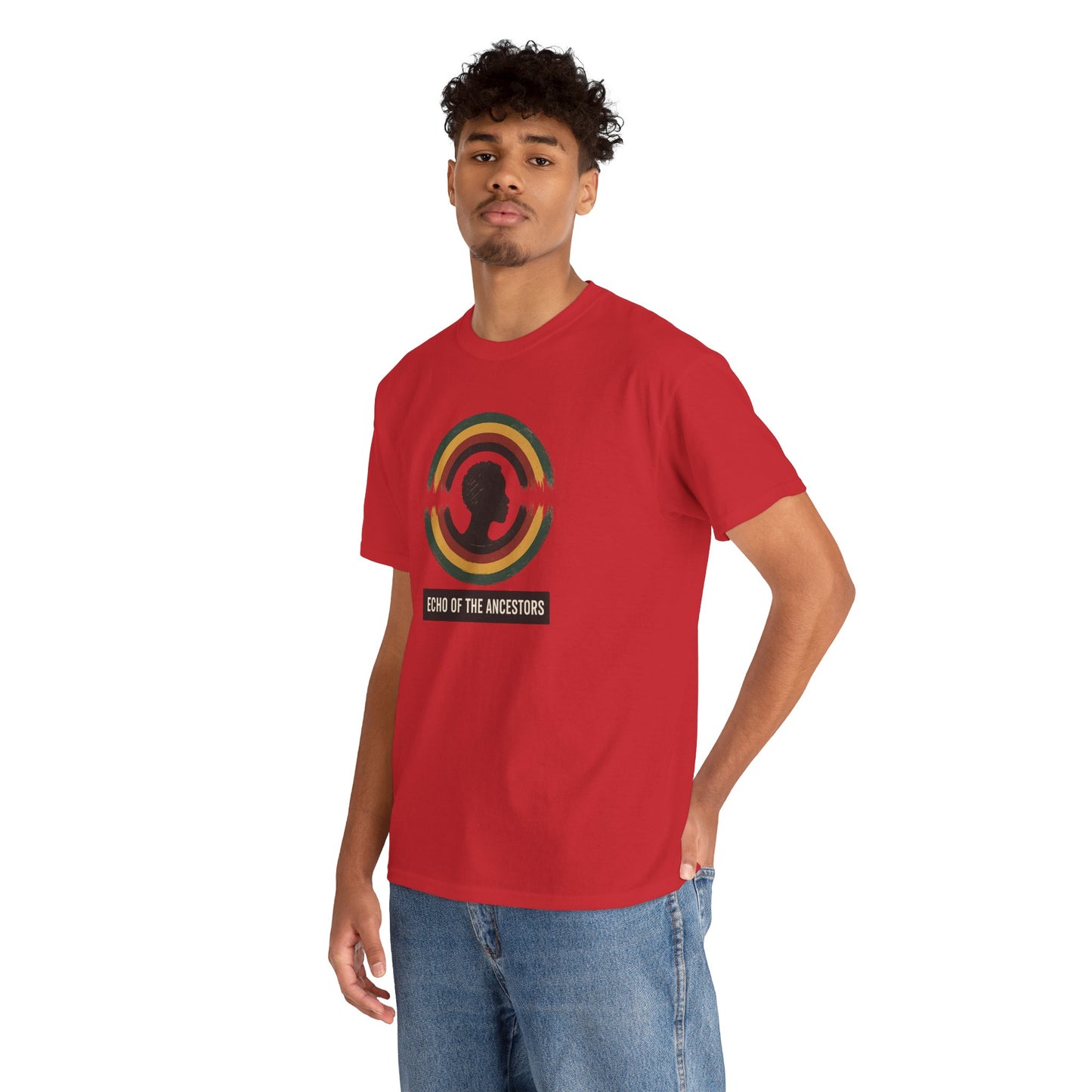 Echo of the Ancestors Unisex Heavy Cotton Tee, Inspirational Tee, Heritage Shirt, Homecoming Gift, Cultural Celebration Clothing