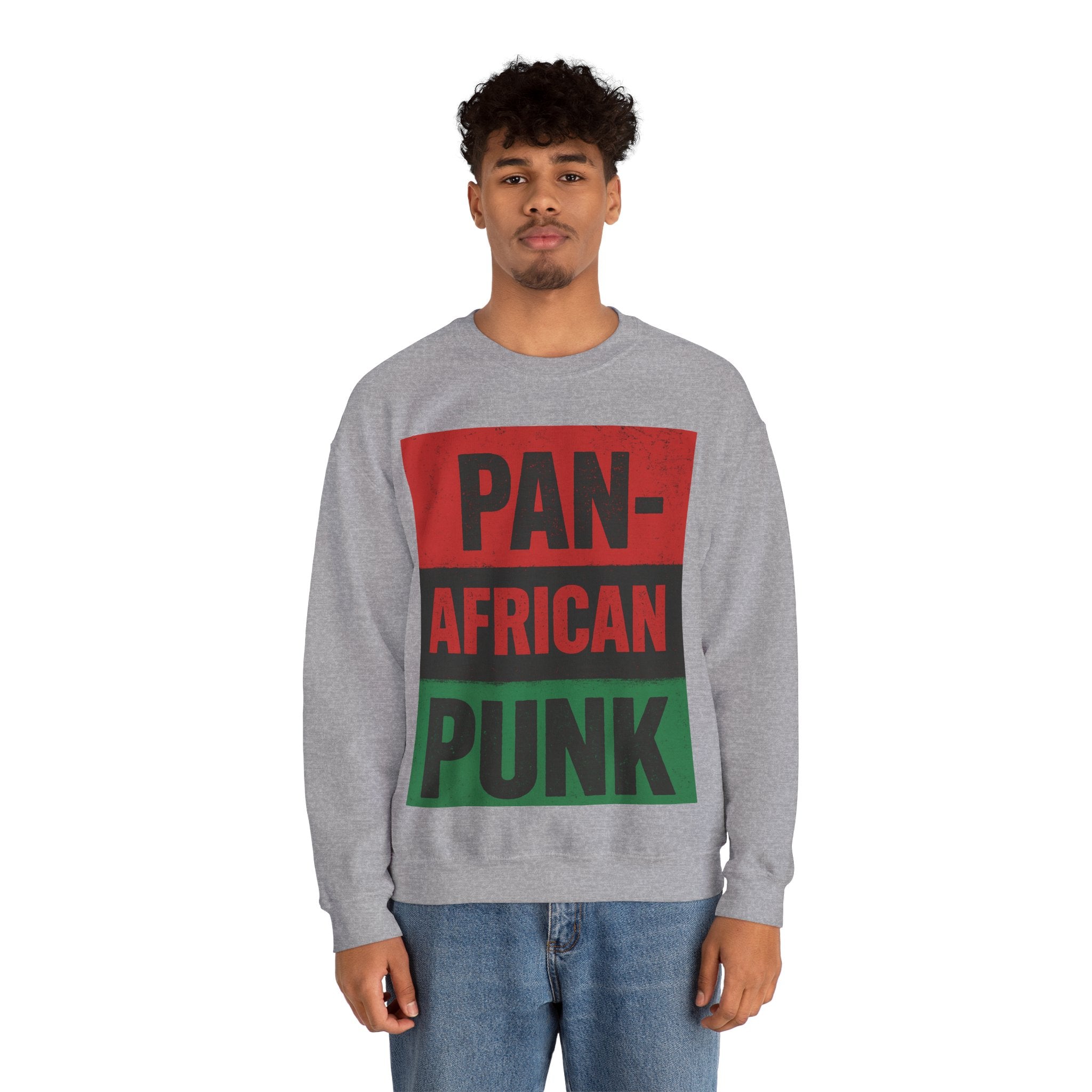 Crewneck Sweatshirt — "Pan-African Punk" Flag Graphic