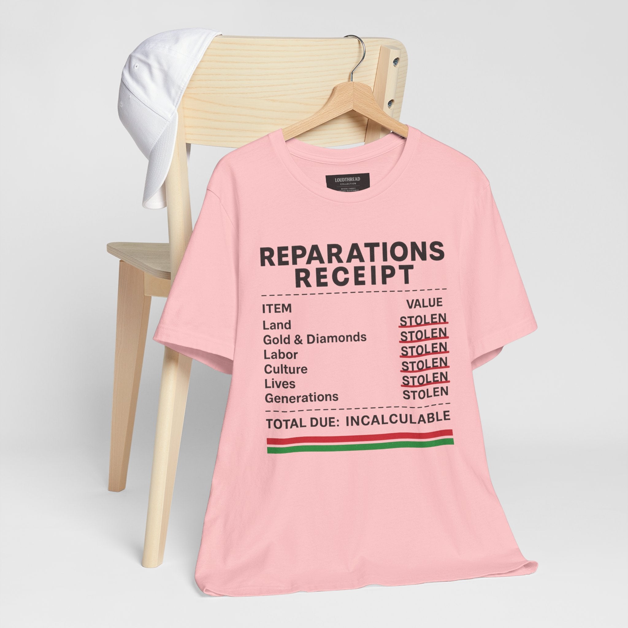 Reparations Receipt Unisex Tee, Statement T-Shirt, Social Justice Apparel