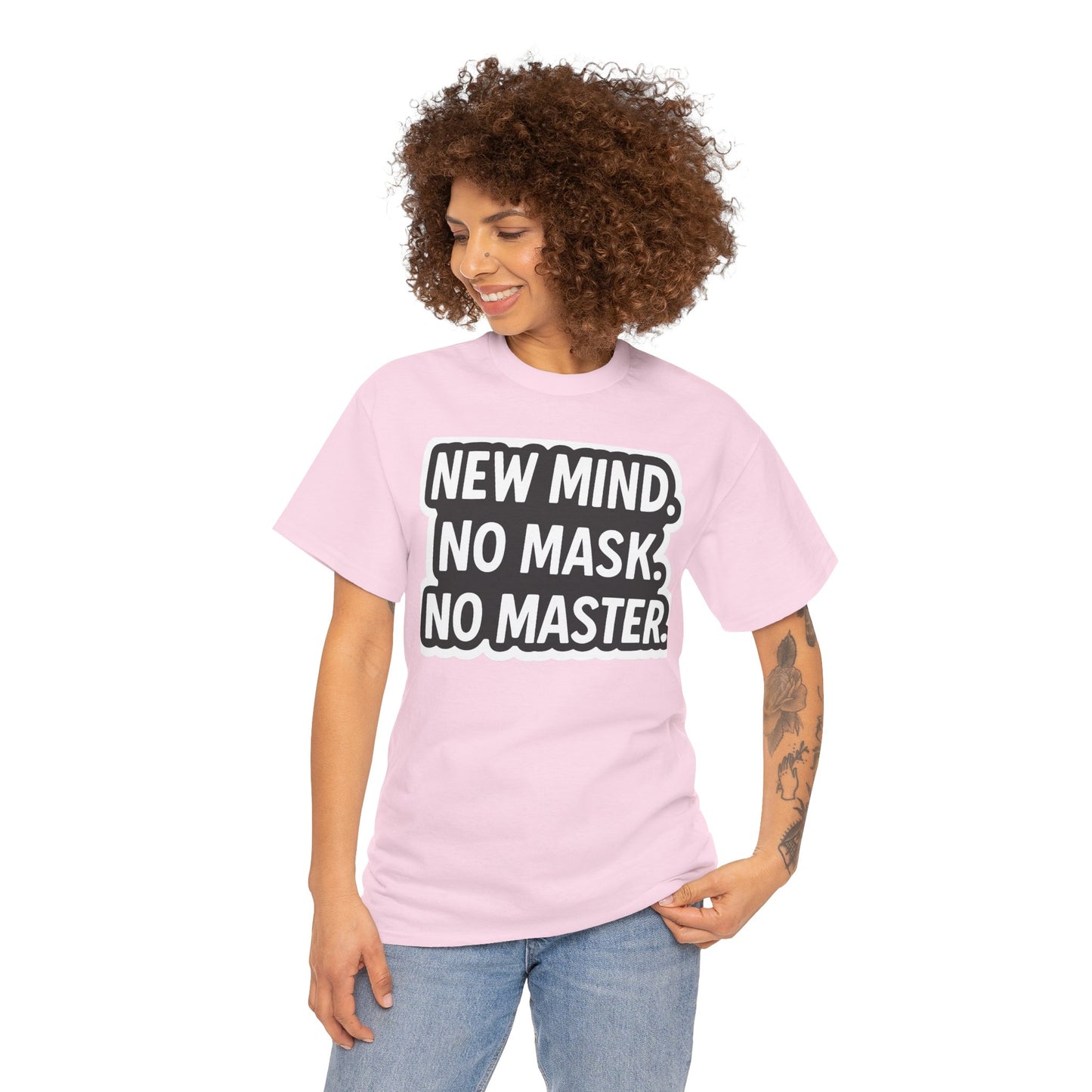 Statement Tee: New Mind, No Mask, No Master, Unisex Cotton T-Shirt.