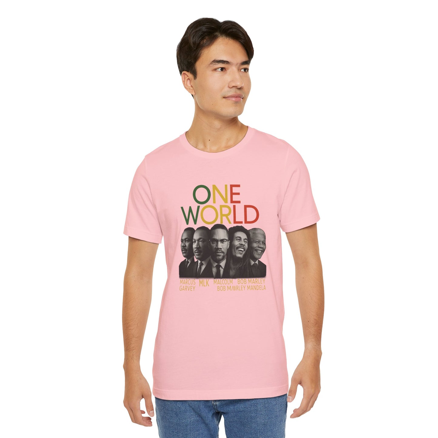 ONE WORLD Unisex Jersey Tee, Inspirational Shirt, Social Justice Apparel,