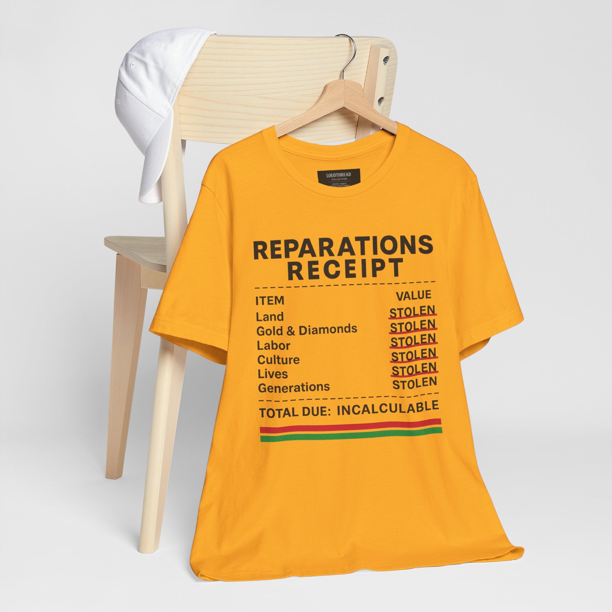 Reparations Receipt Unisex Tee, Statement T-Shirt, Social Justice Apparel
