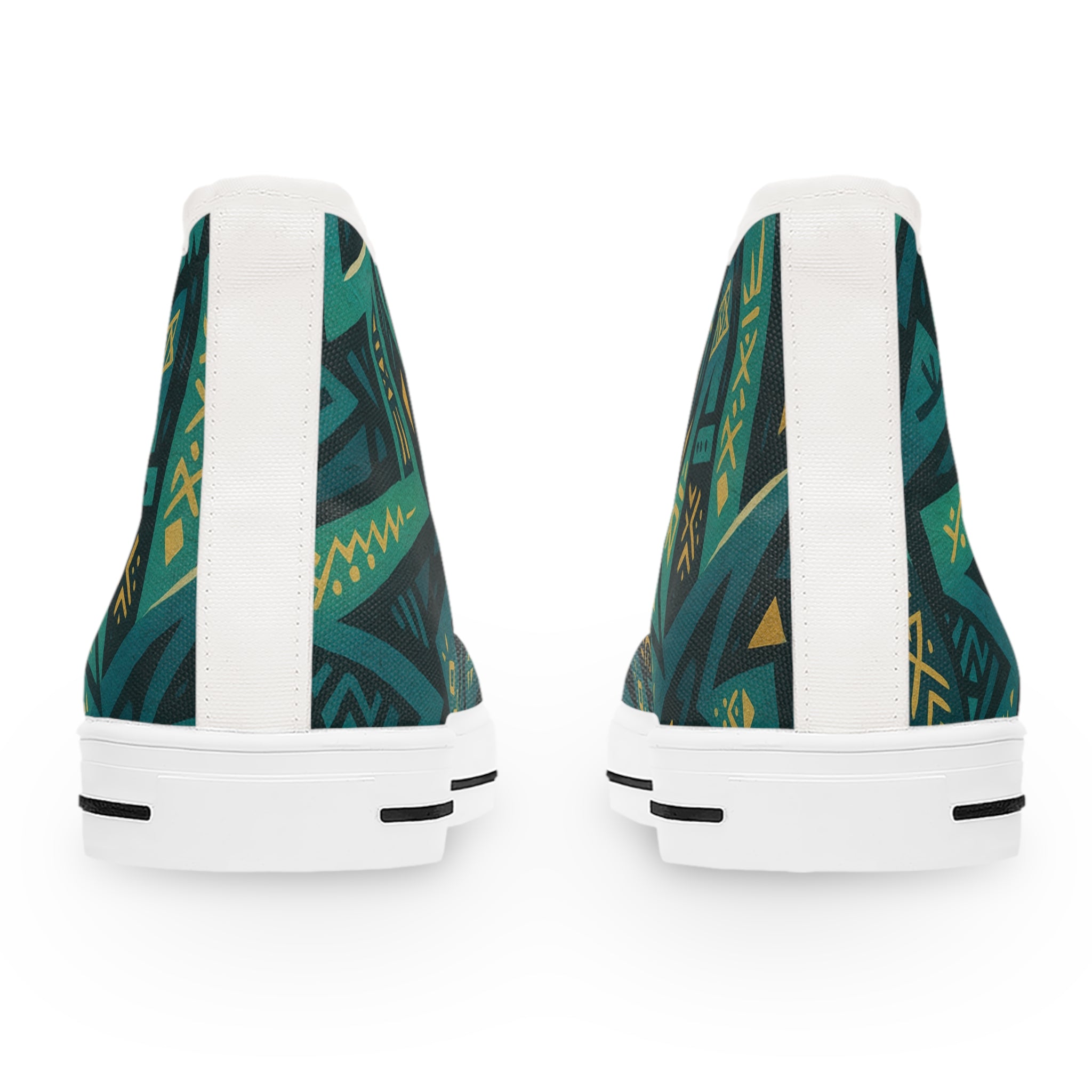 Trendy Women's High Top Sneakers with Vibrant Tribal Design