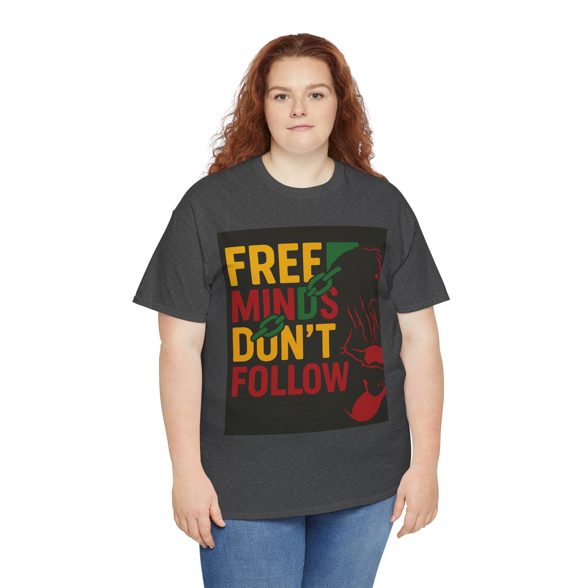 Free Minds Unisex Heavy Cotton Tee - Gift for Empowerment, Activism Outfit