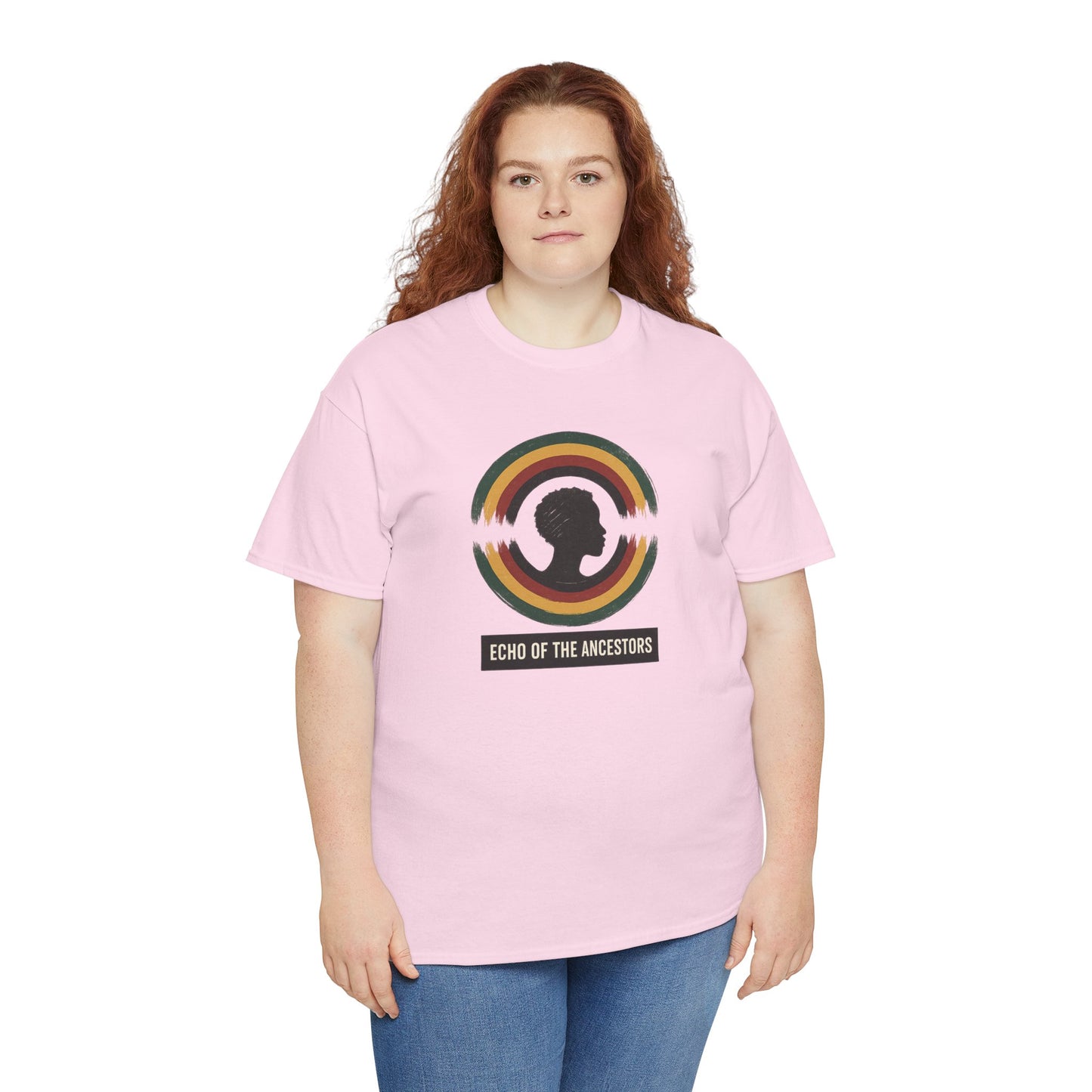 Echo of the Ancestors Unisex Heavy Cotton Tee, Inspirational Tee, Heritage Shirt, Homecoming Gift, Cultural Celebration Clothing