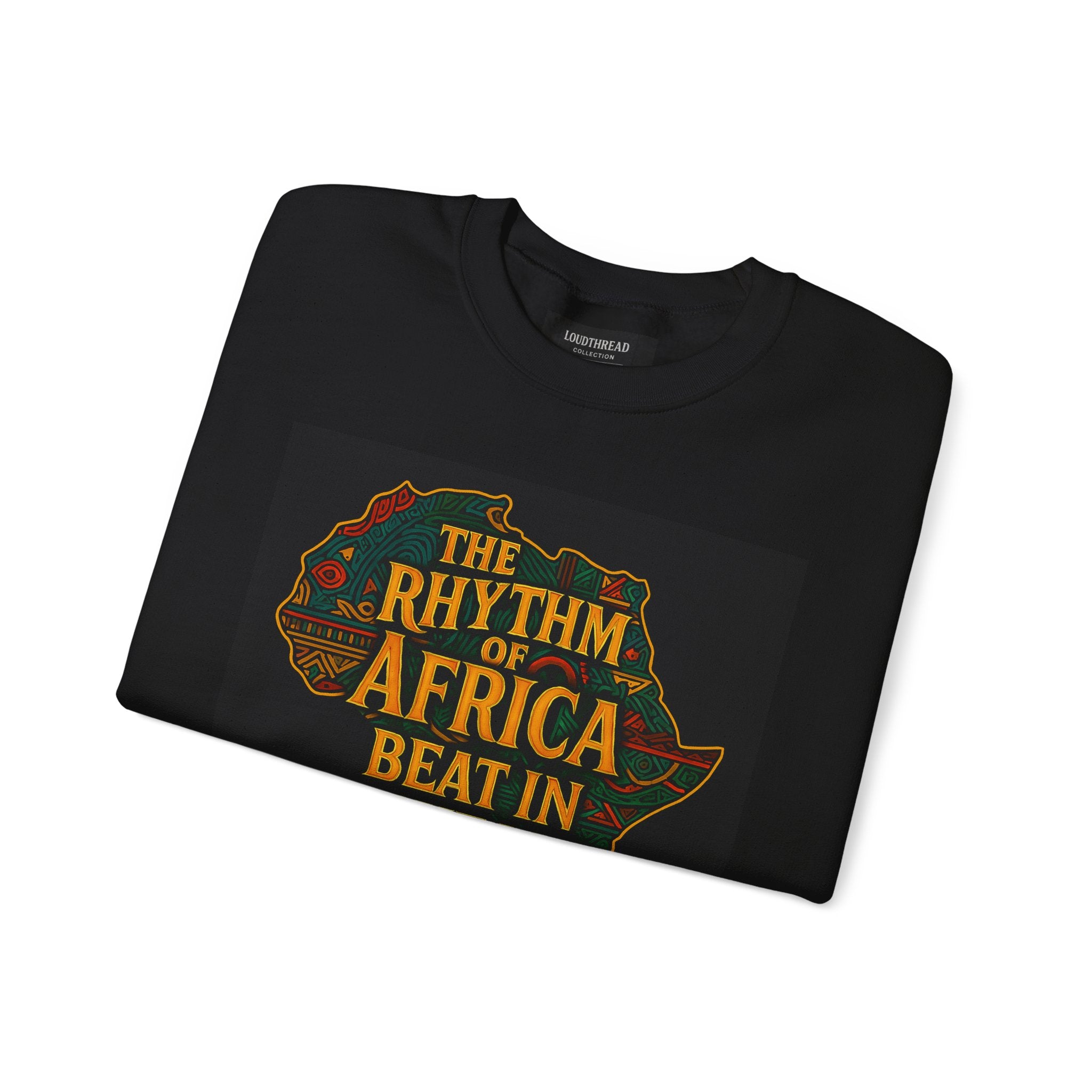 Rhythm of Africa Crewneck Sweatshirt, African Pride Apparel