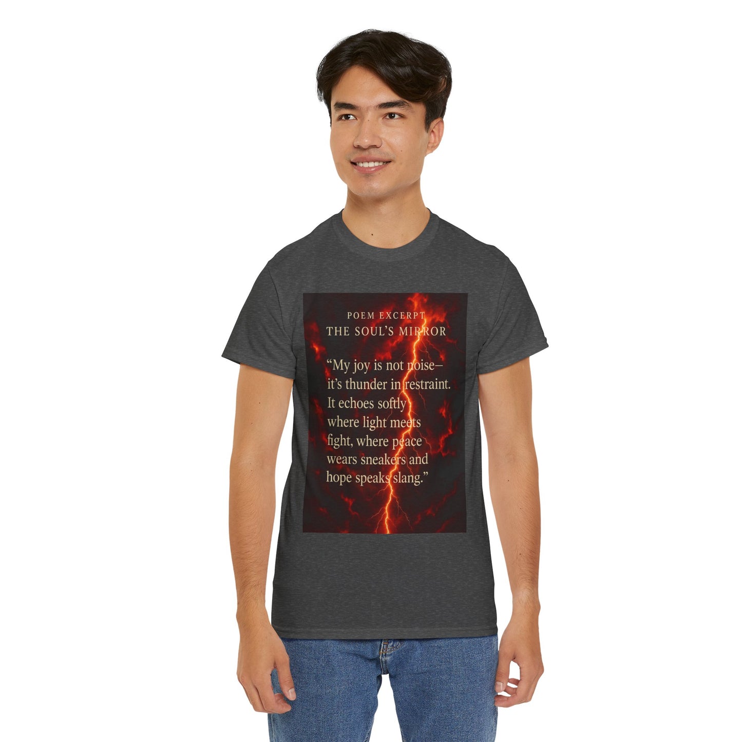 Soul's Mirror Poem Tee, Unisex Heavy Cotton Shirt, Inspirational T-Shirt