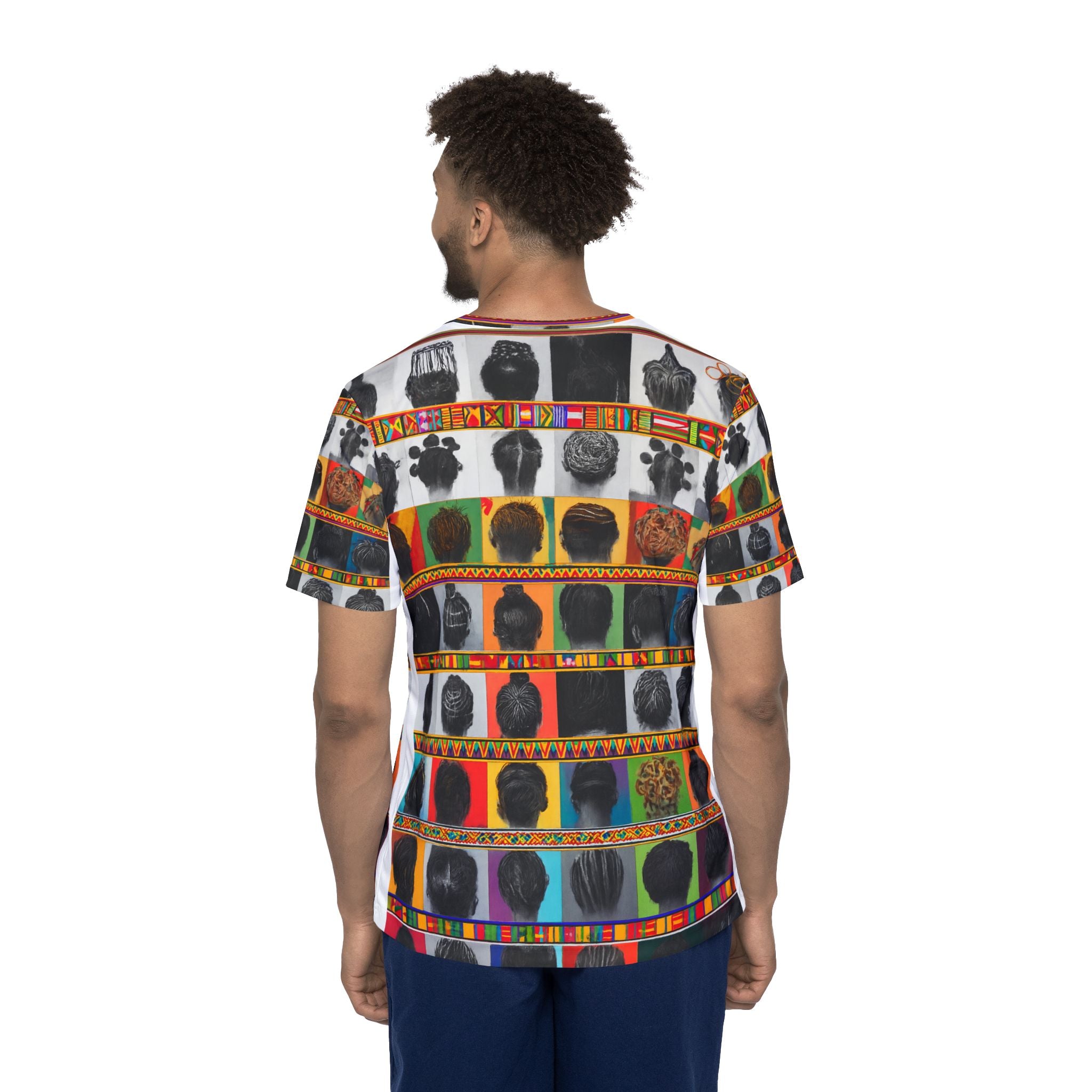 African Heritage Patterned Jersey — Ancestral Silhouettes All-Over Print