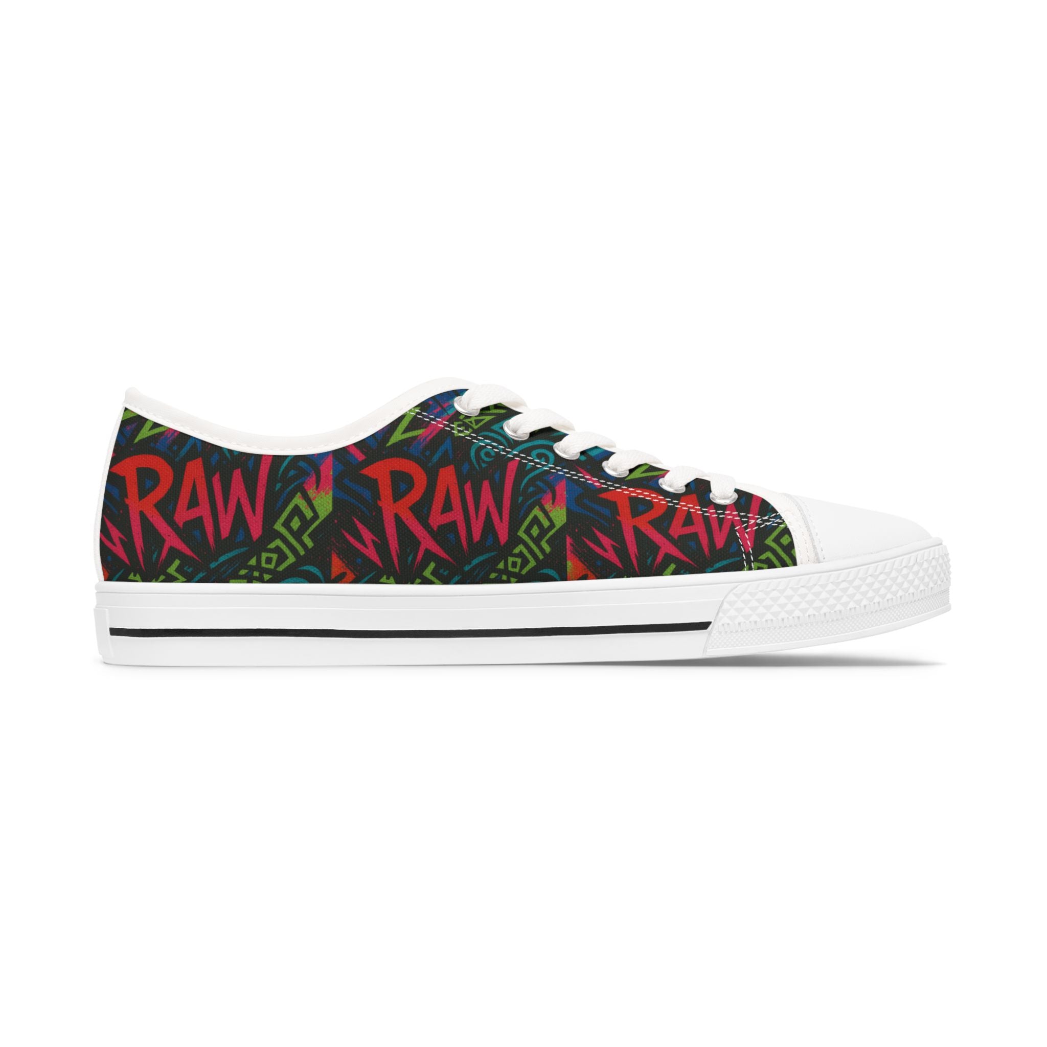 Colorful Women's Low Top Sneakers, Stylish Casual Footwear.
