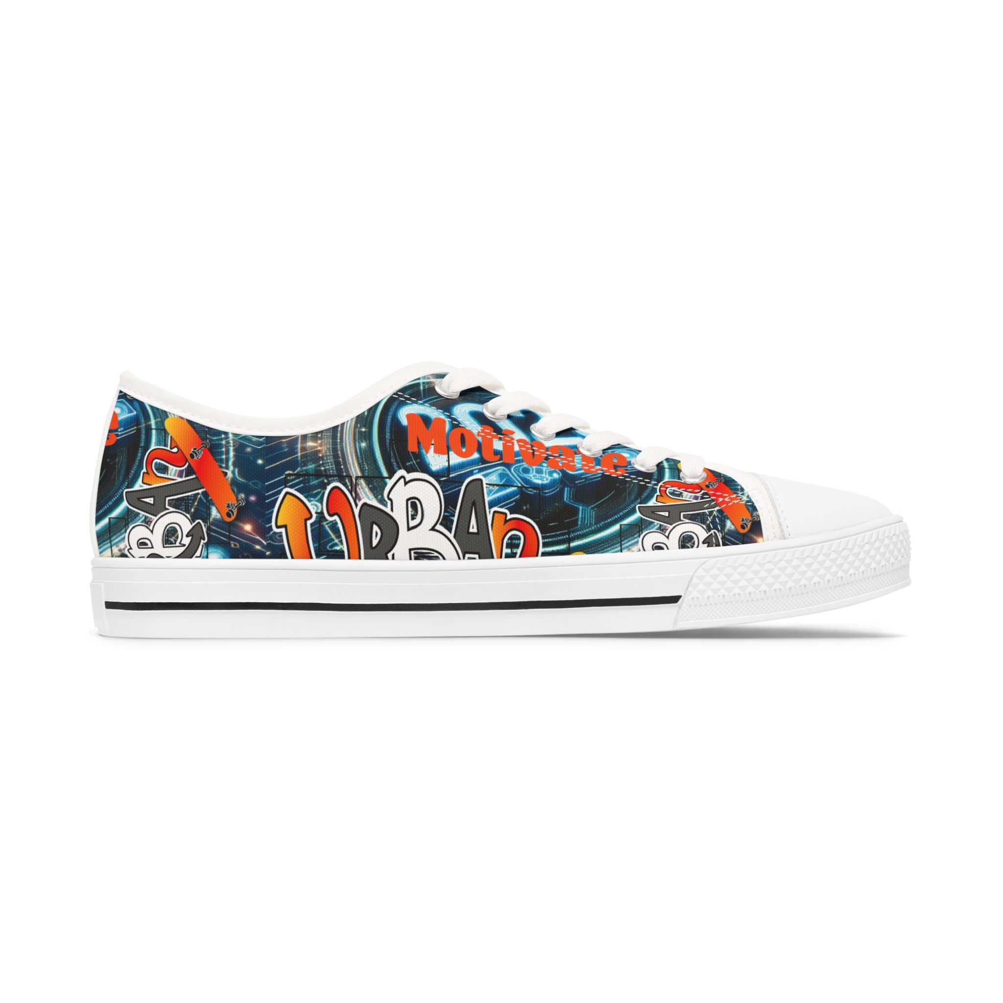 Colorful Graphic Print Women's Low Top Sneakers.