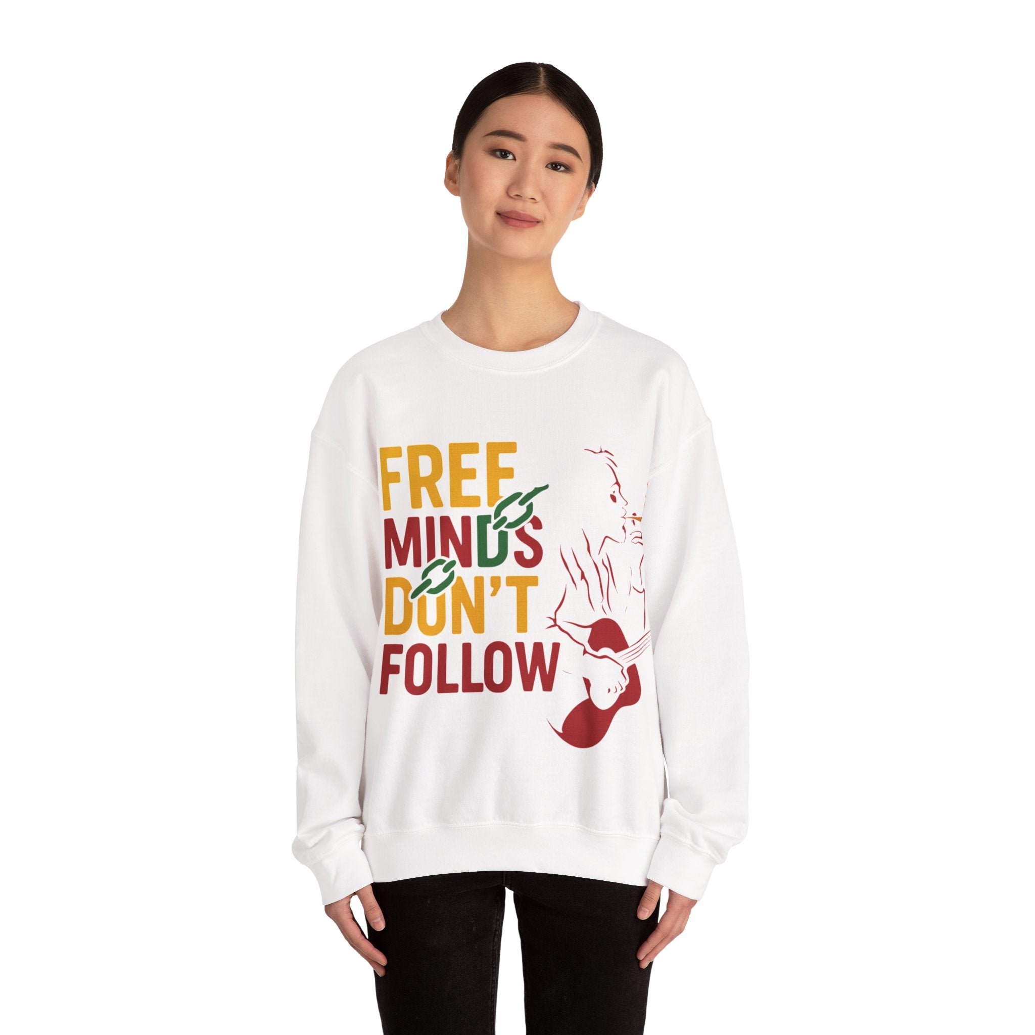 Inspirational Music Quote Sweatshirt, Unisex Fashion, Rasta Guitarist Line Art Unisex Sweatshirt, Motivational Clothing