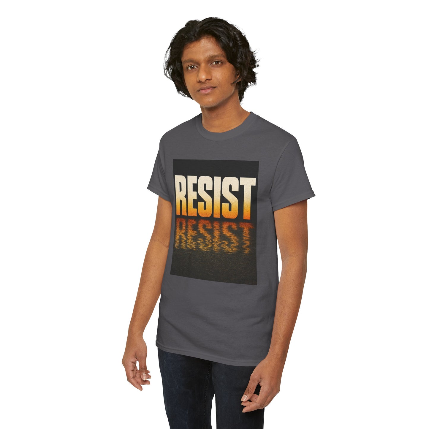 Resist Unisex Heavy Cotton Tee, Motivational T-Shirt, Activism Apparel