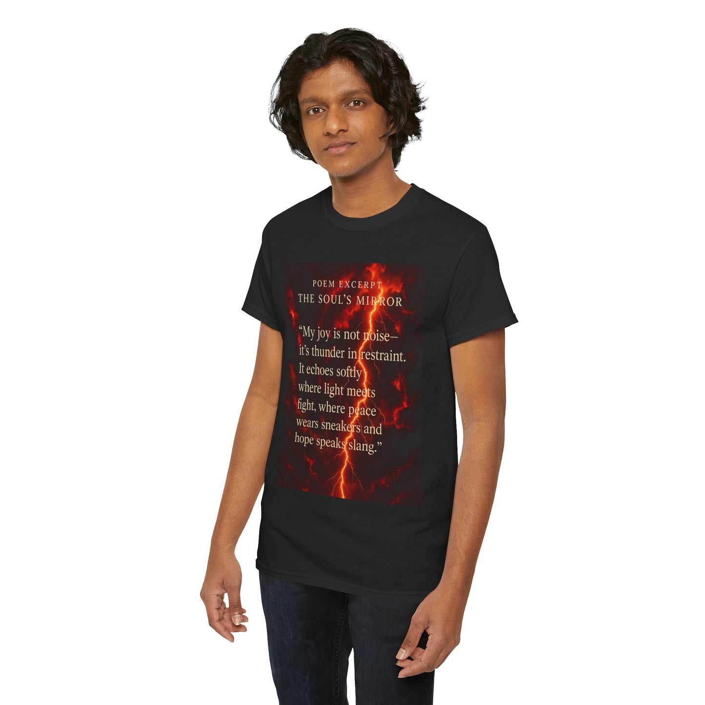 Soul's Mirror Poem Tee, Unisex Heavy Cotton Shirt, Inspirational T-Shirt