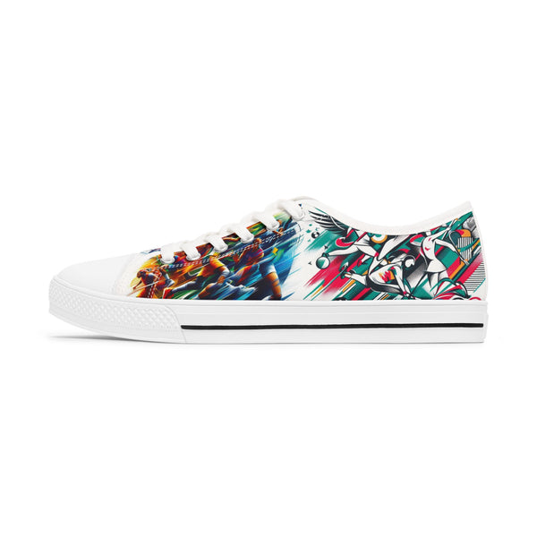 Vibrant Art Print Sneakers | Customizable Women's Low Top Sneakers