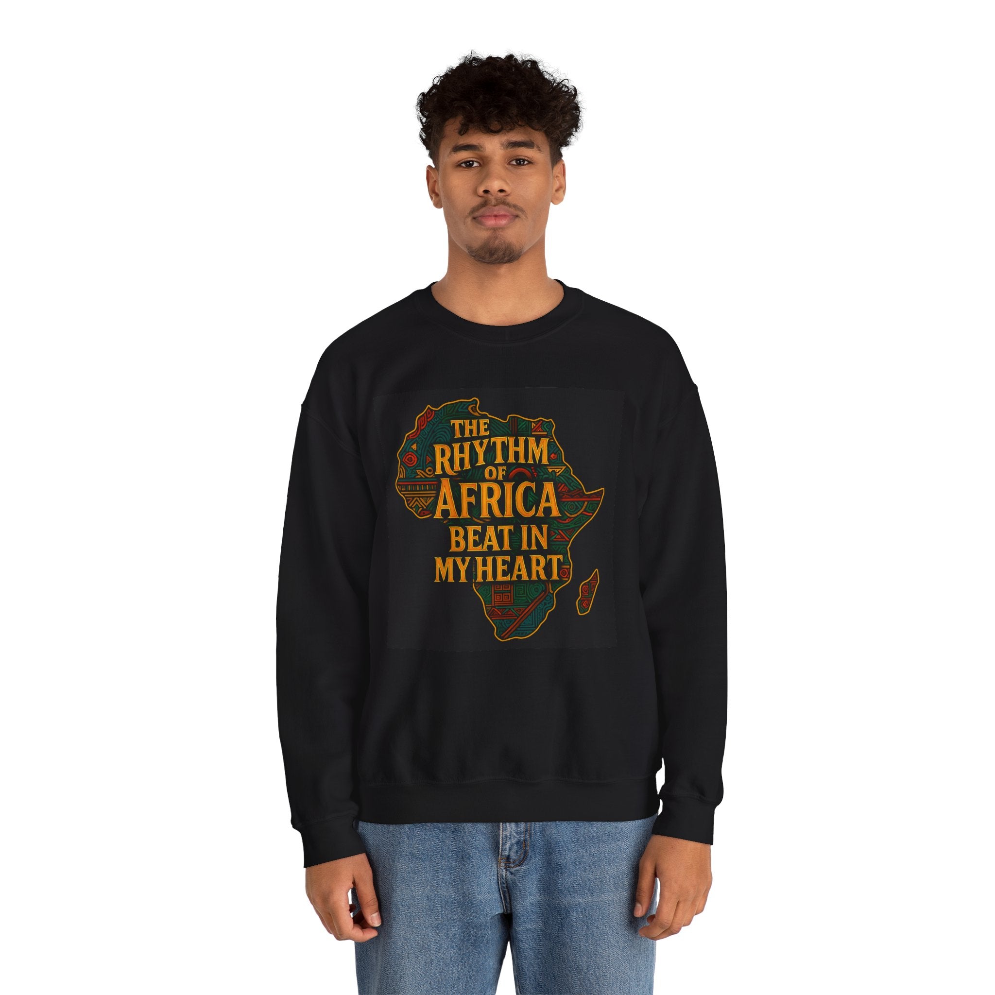 Rhythm of Africa Crewneck Sweatshirt, African Pride Apparel