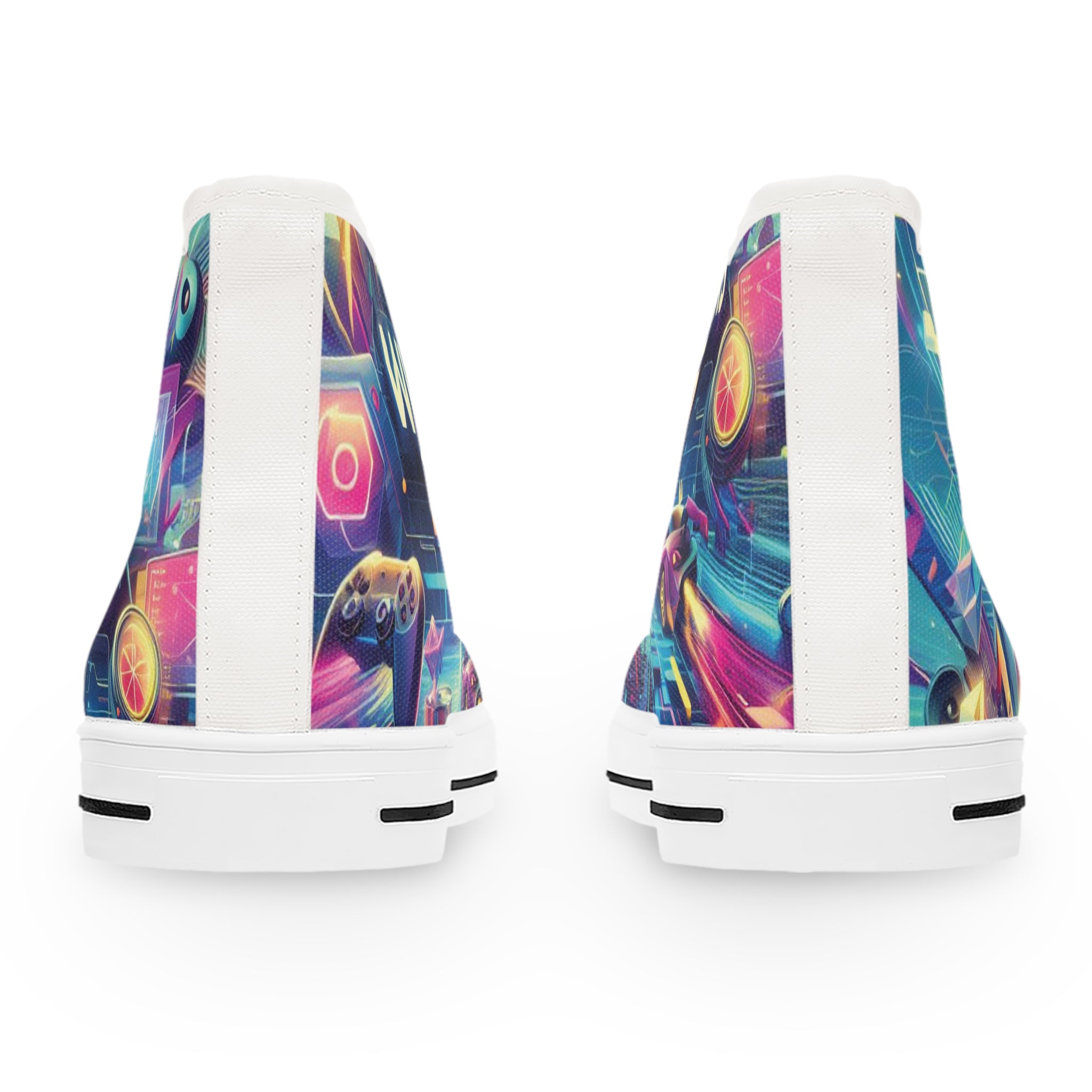 Futuristic High Top Sneakers for Women, Trendy Footwear, Stylish Streetwear.
