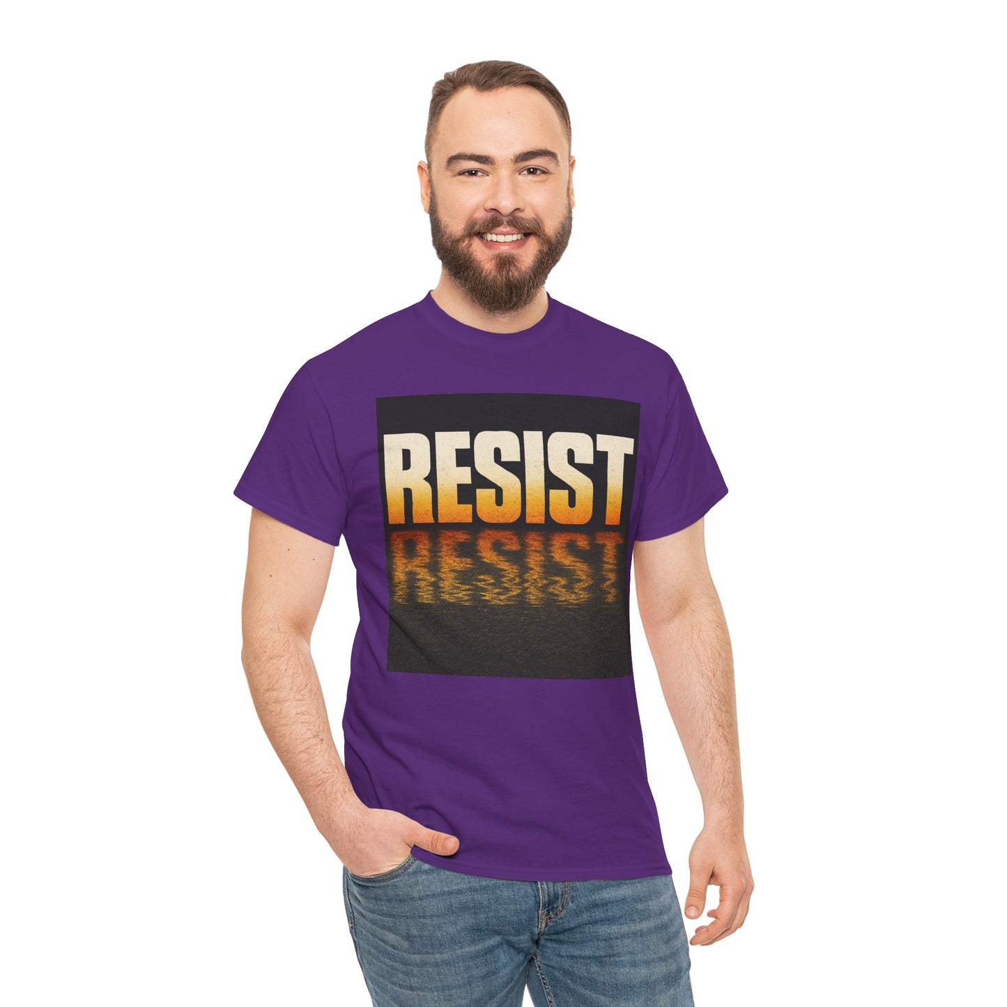 Resist Unisex Heavy Cotton Tee, Motivational T-Shirt, Activism Apparel